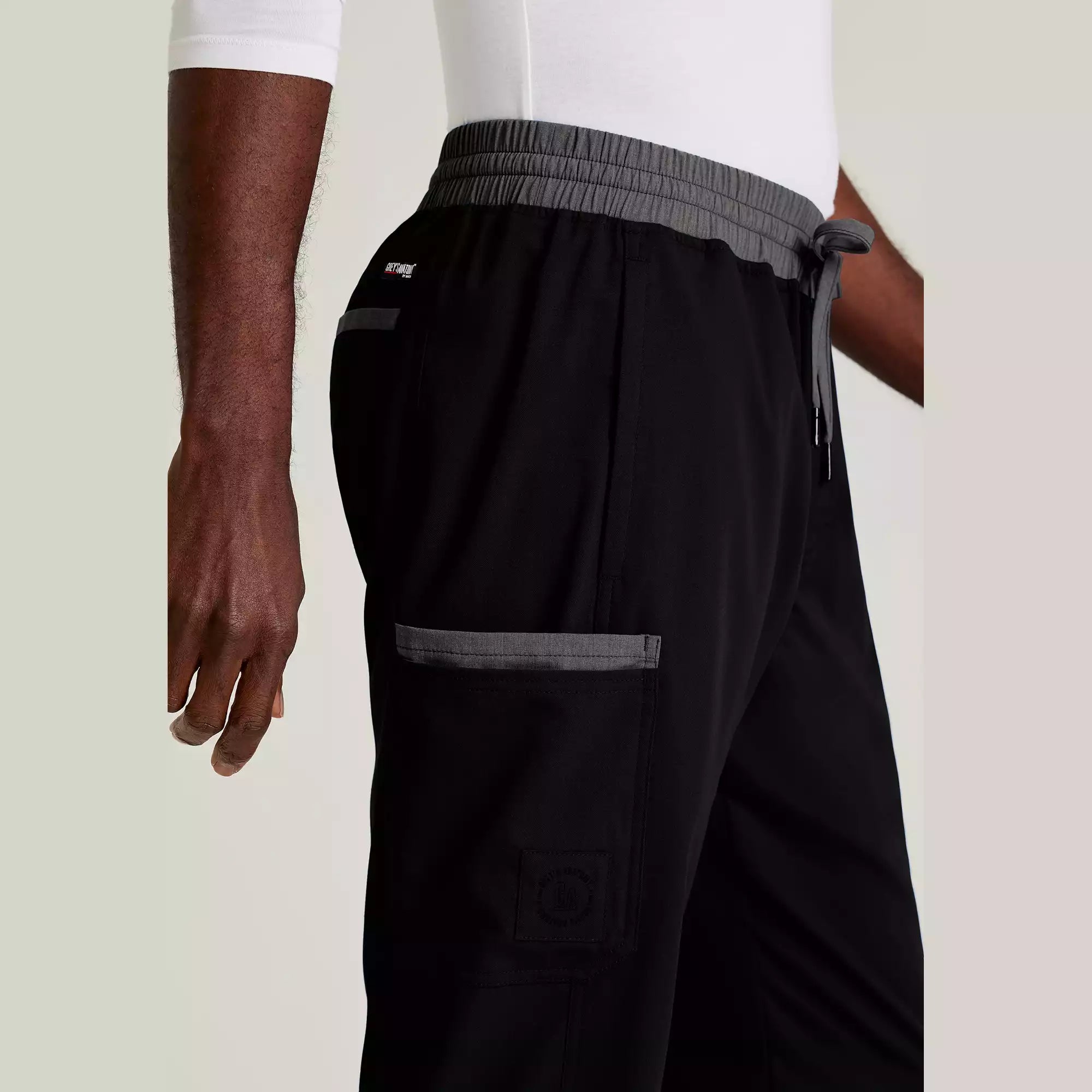 Grey's Anatomy Spandex Stretch Men's 7 Pocket Two-Tone Slim & Straight Pant | GRSP641