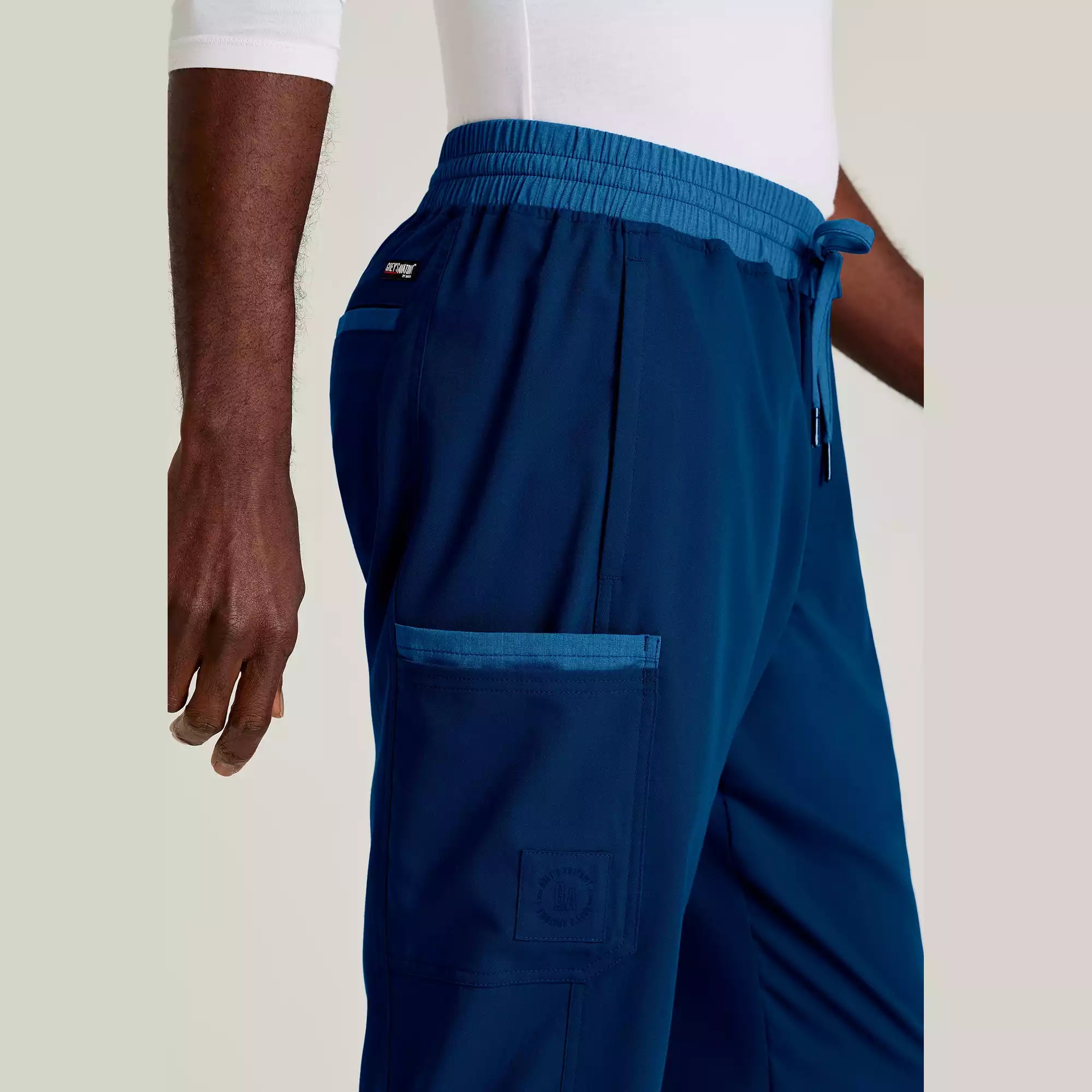 Grey's Anatomy Spandex Stretch Men's 7 Pocket Two-Tone Slim & Straight Pant | GRSP641