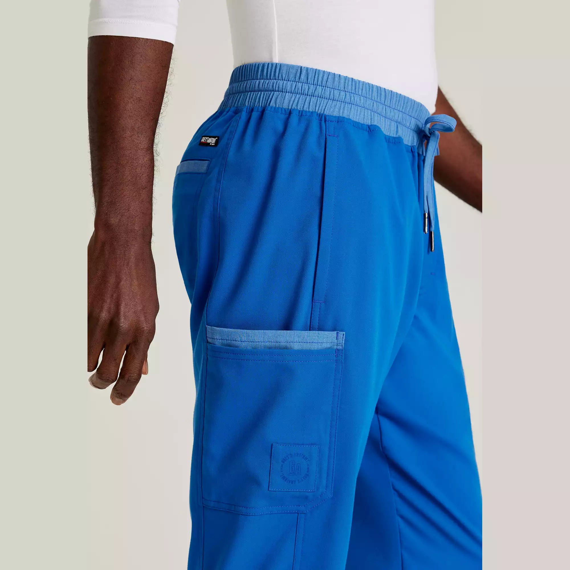 Grey's Anatomy Spandex Stretch Men's 7 Pocket Two-Tone Slim & Straight Pant | GRSP641