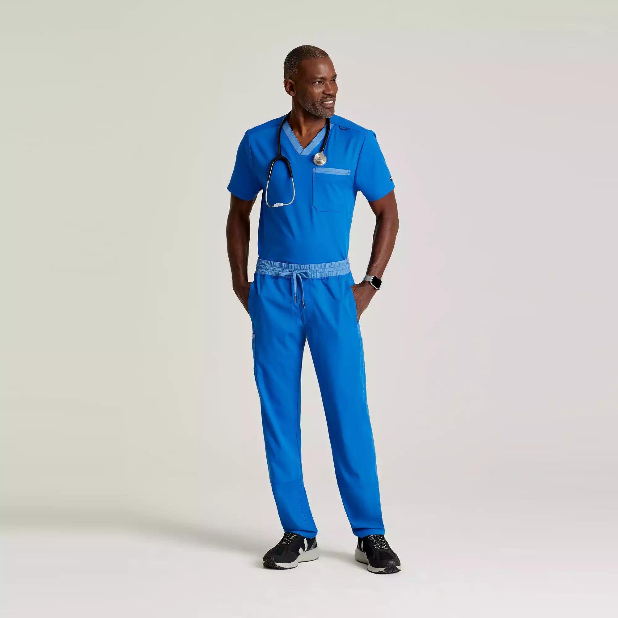 Grey's Anatomy Spandex Stretch Men's 7 Pocket Two-Tone Slim & Straight Pant | GRSP641