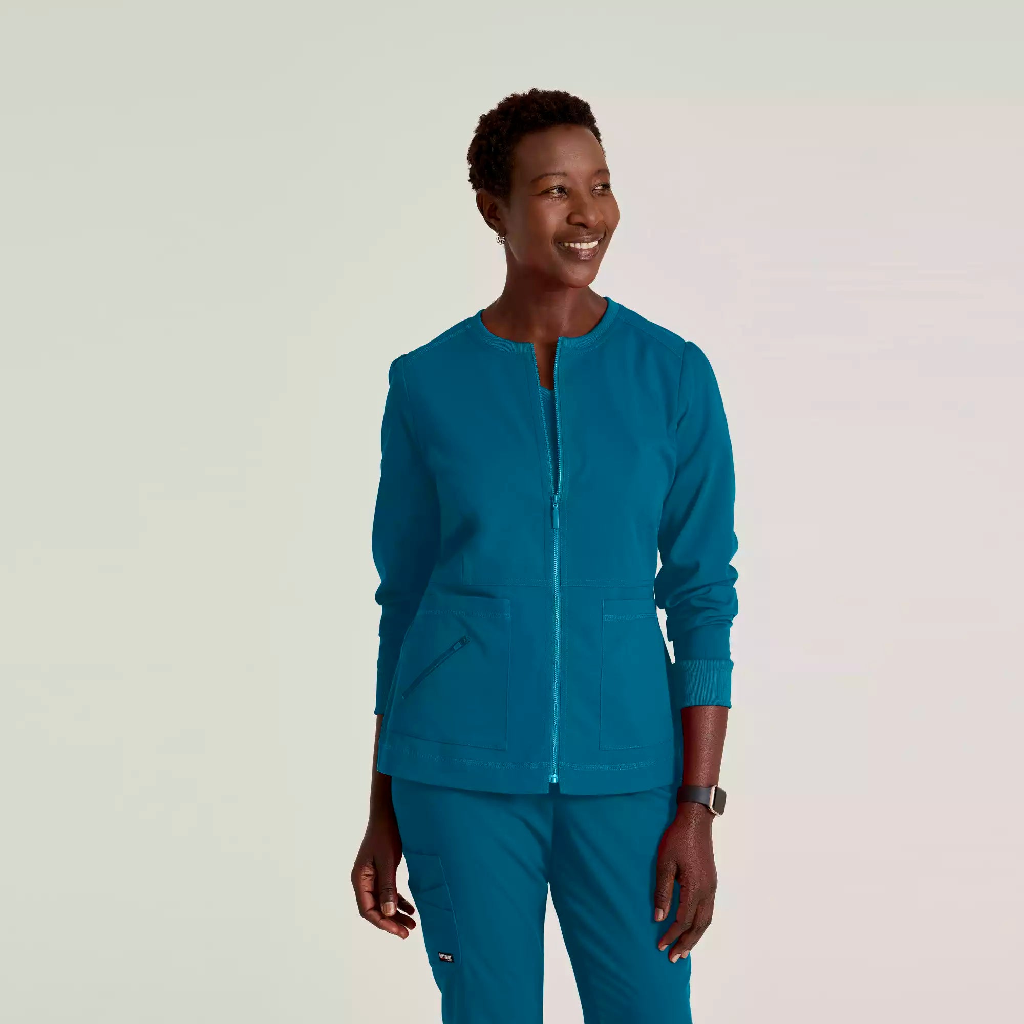 Grey's Anatomy Spandex Stretch Millie Jacket-3 Pocket Zip Jacket | GRSW017