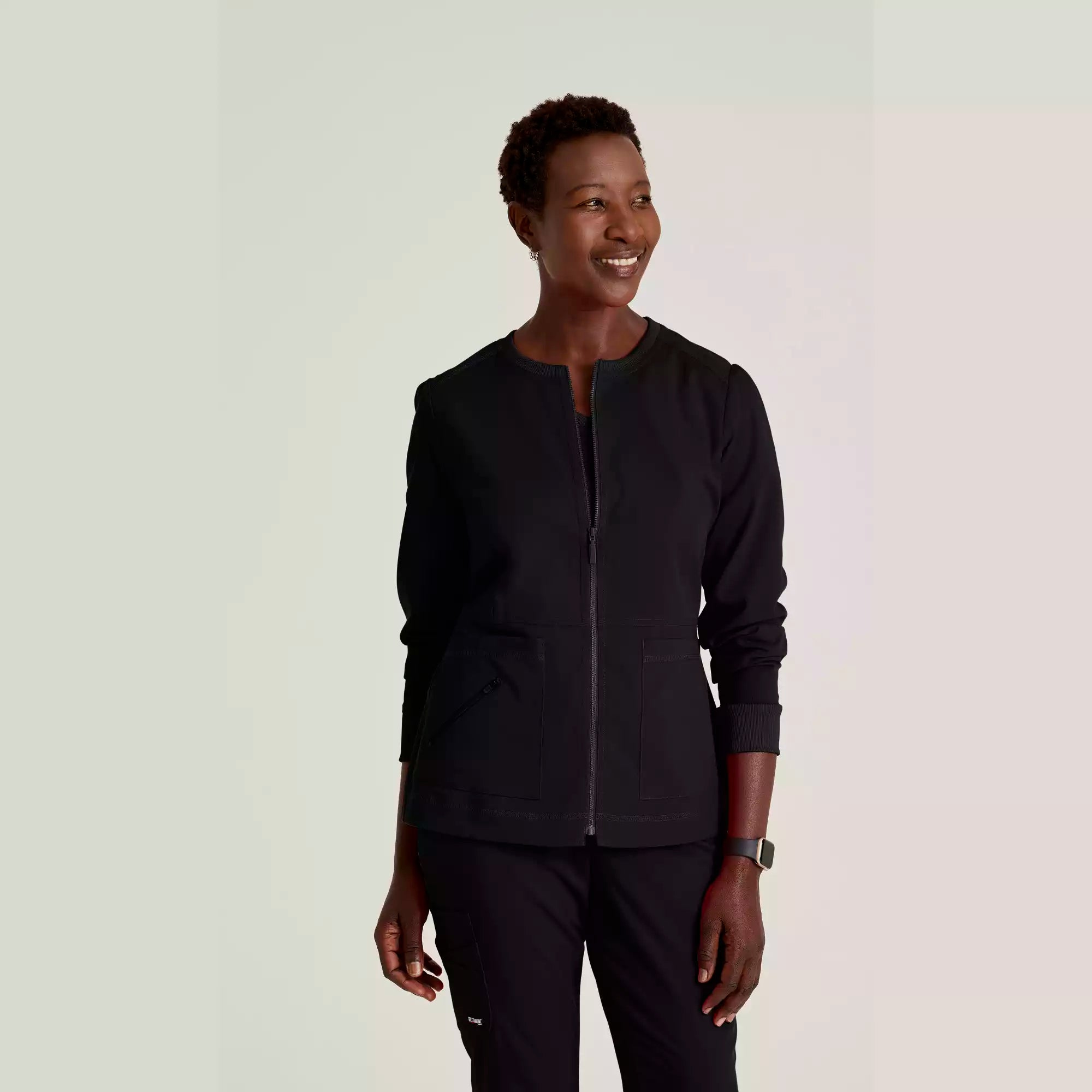 Grey's Anatomy Spandex Stretch Millie Jacket-3 Pocket Zip Jacket | GRSW017