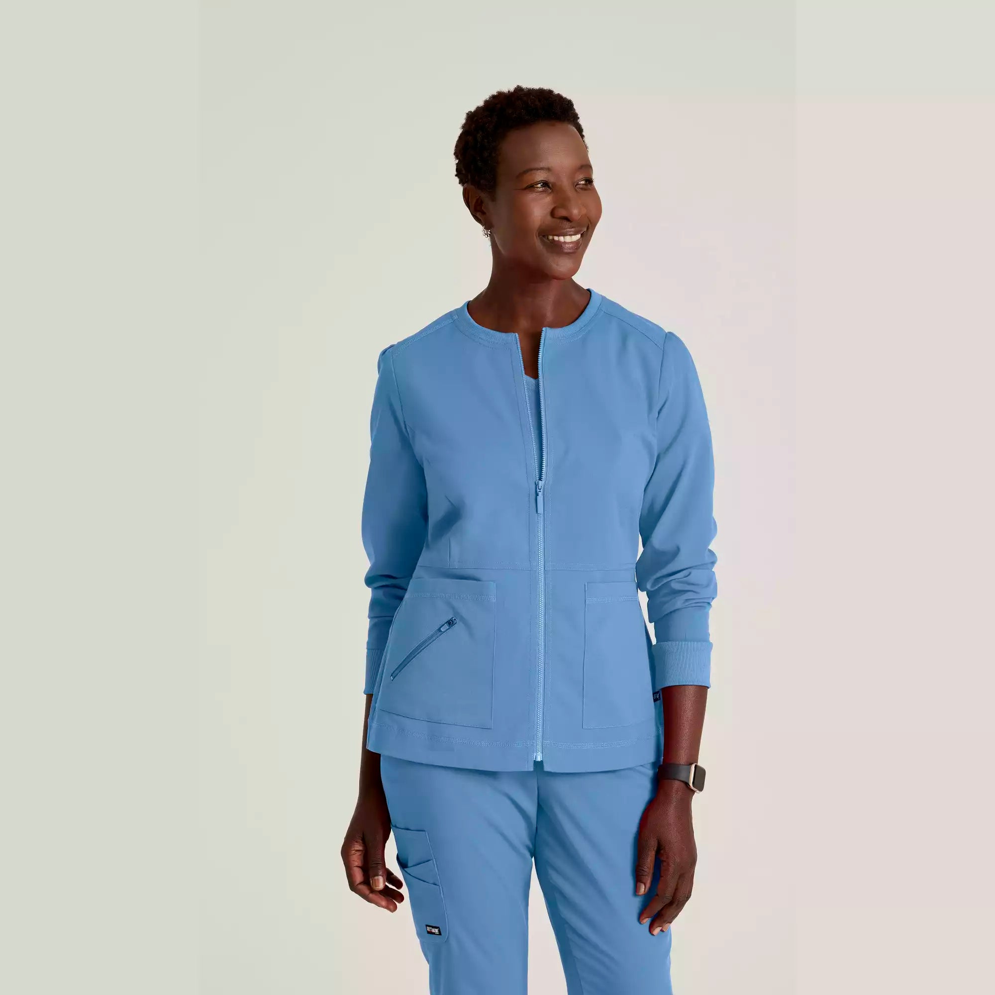 Grey's Anatomy Spandex Stretch Millie Jacket-3 Pocket Zip Jacket | GRSW017