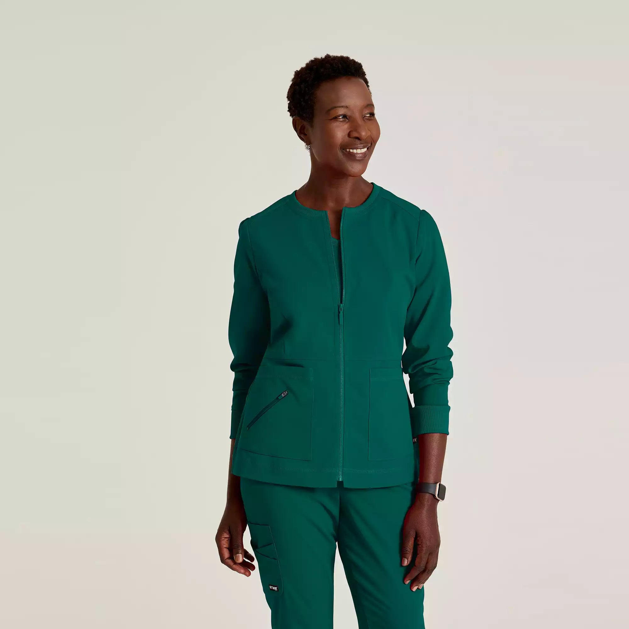 Grey's Anatomy Spandex Stretch Millie Jacket-3 Pocket Zip Jacket | GRSW017