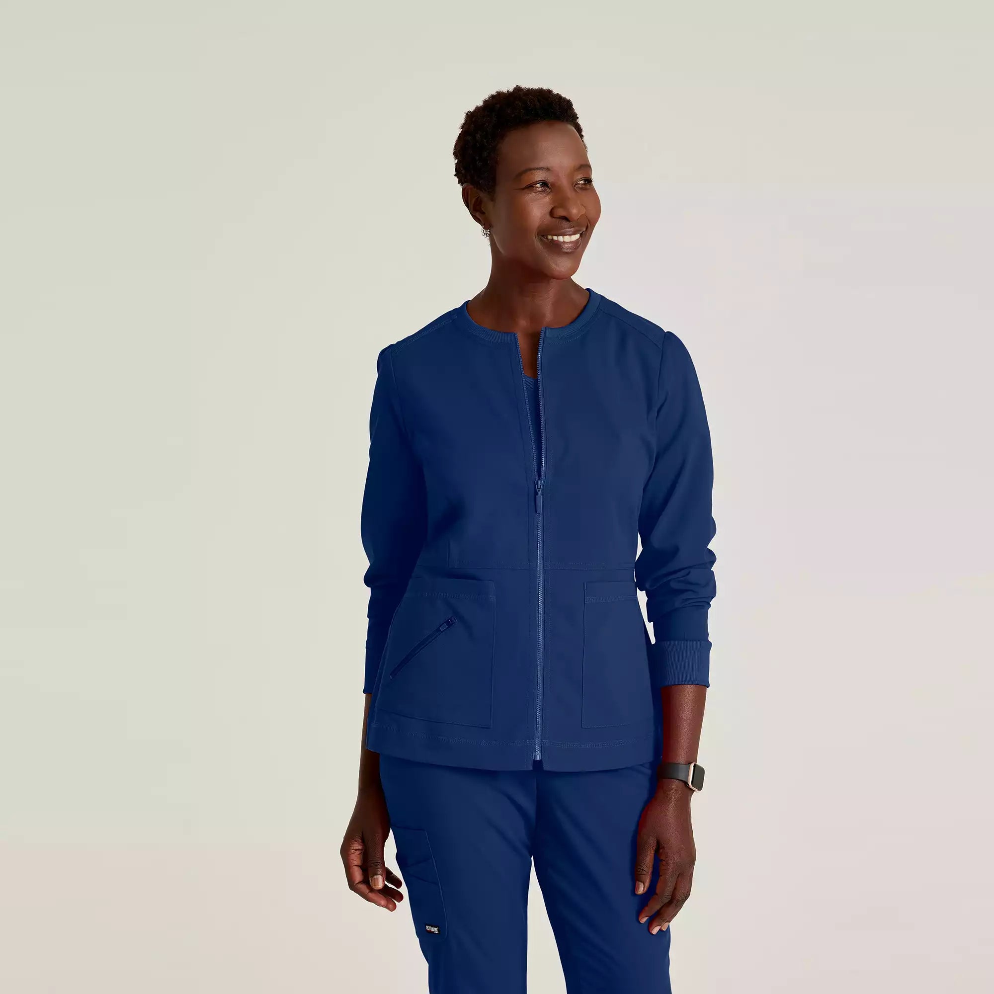 Grey's Anatomy Spandex Stretch Millie Jacket-3 Pocket Zip Jacket | GRSW017