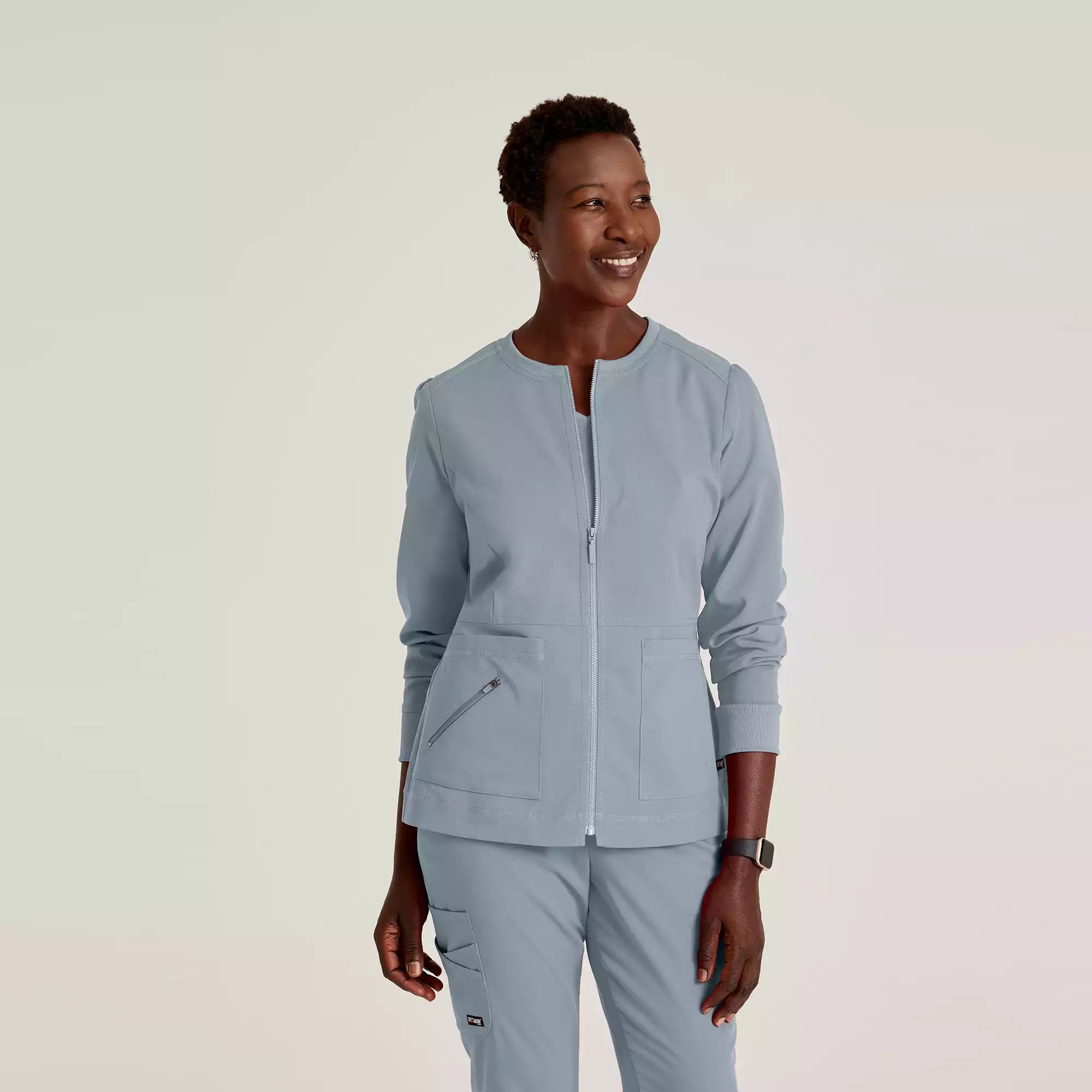 Grey's Anatomy Spandex Stretch Millie Jacket-3 Pocket Zip Jacket | GRSW017