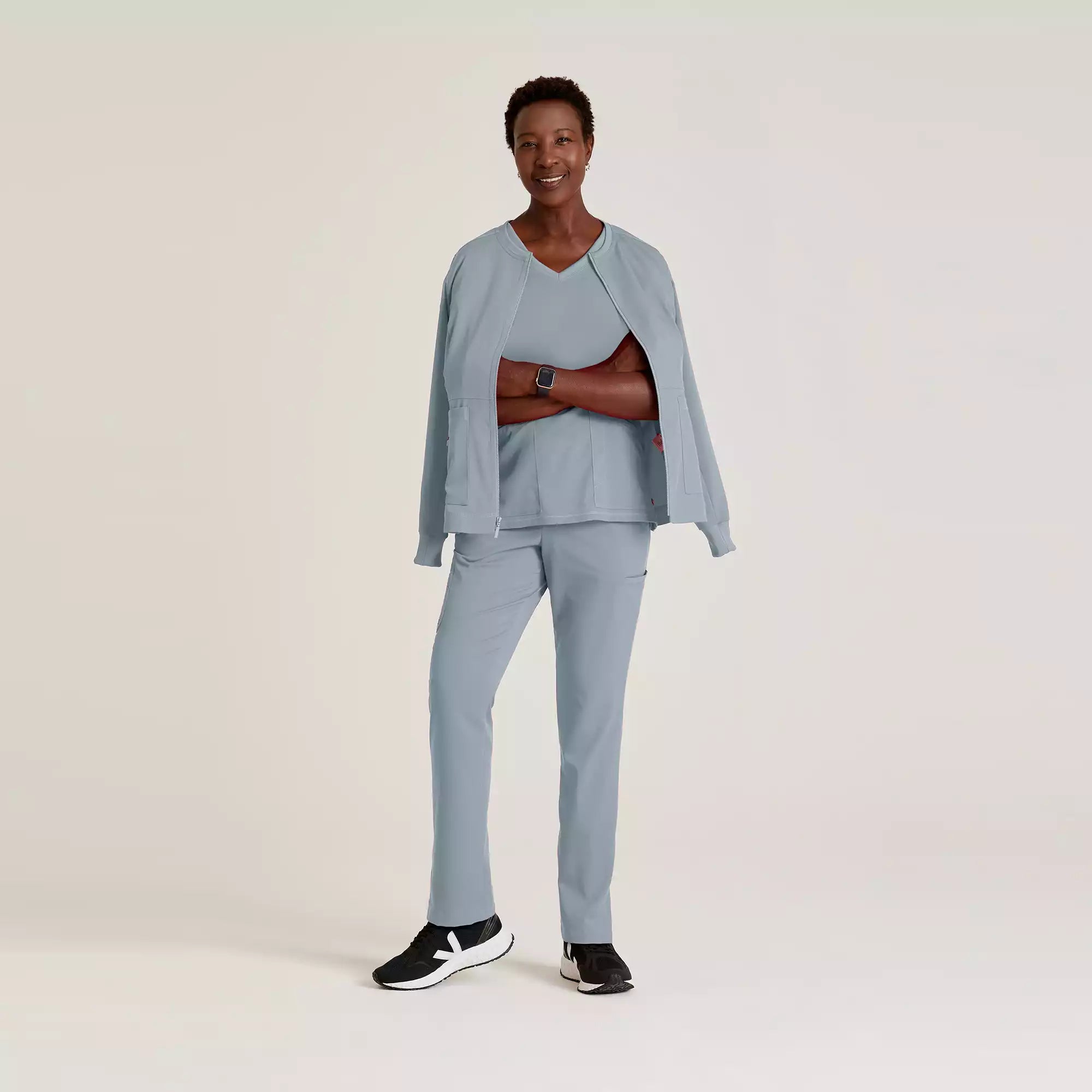 Grey's Anatomy Spandex Stretch Millie Jacket-3 Pocket Zip Jacket | GRSW017