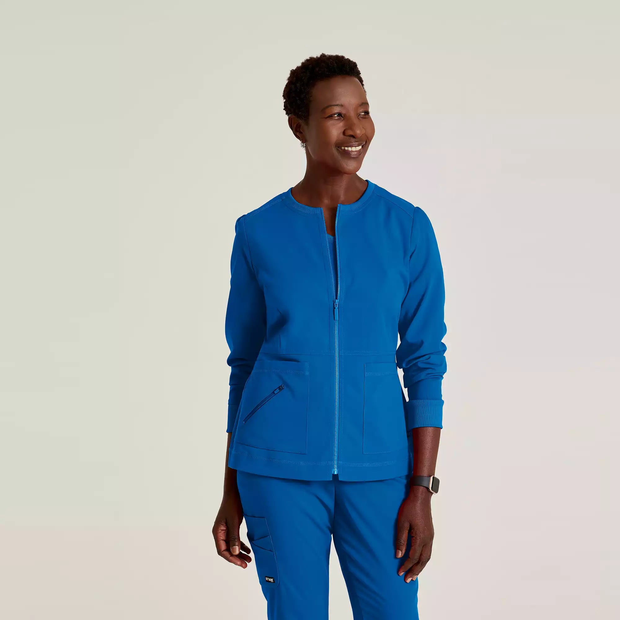 Grey's Anatomy Spandex Stretch Millie Jacket-3 Pocket Zip Jacket | GRSW017