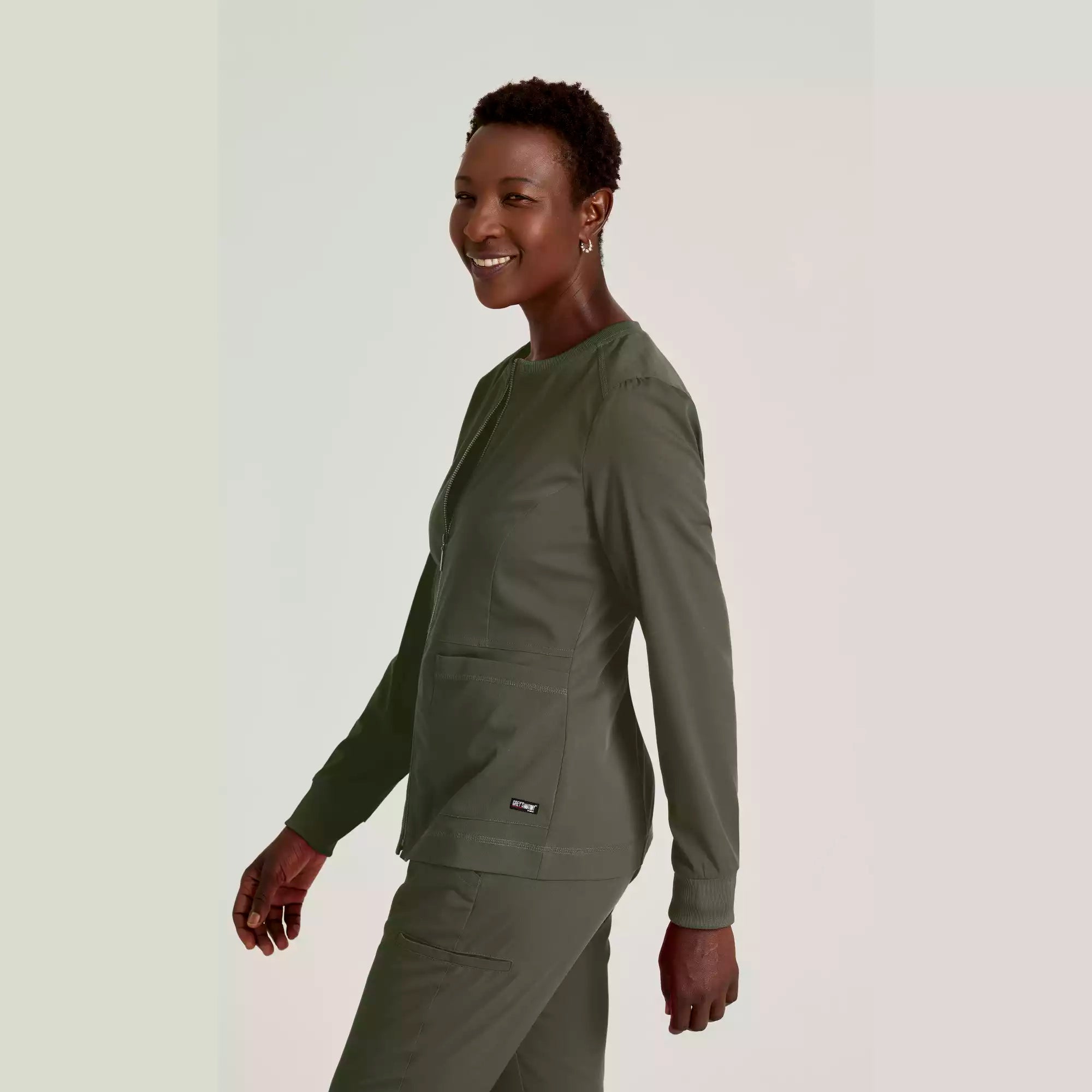 Grey's Anatomy Spandex Stretch Millie Jacket-3 Pocket Zip Jacket | GRSW017