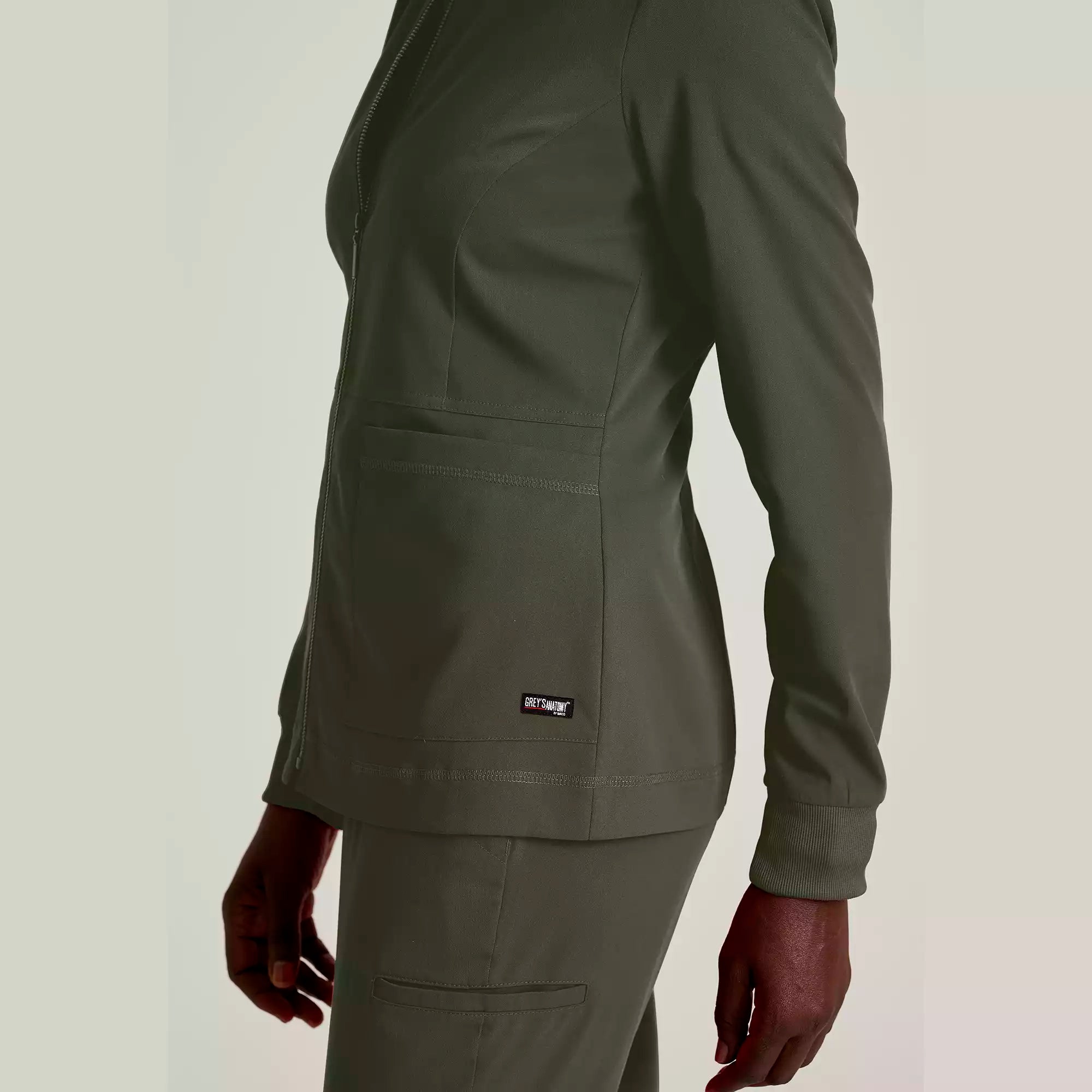 Grey's Anatomy Spandex Stretch Millie Jacket-3 Pocket Zip Jacket | GRSW017
