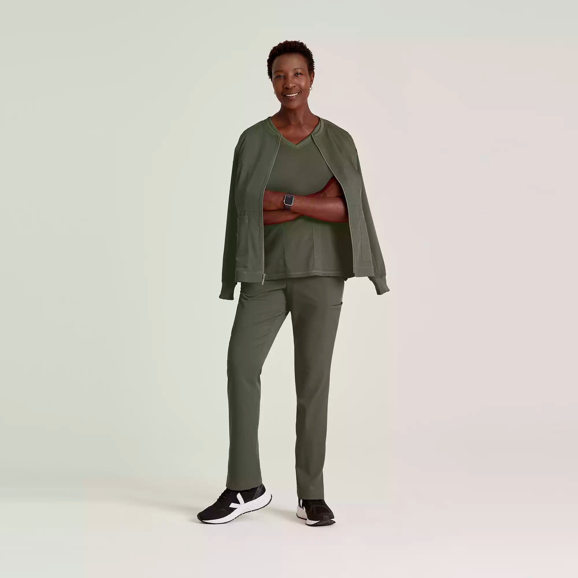 Grey's Anatomy Spandex Stretch Millie Jacket-3 Pocket Zip Jacket | GRSW017
