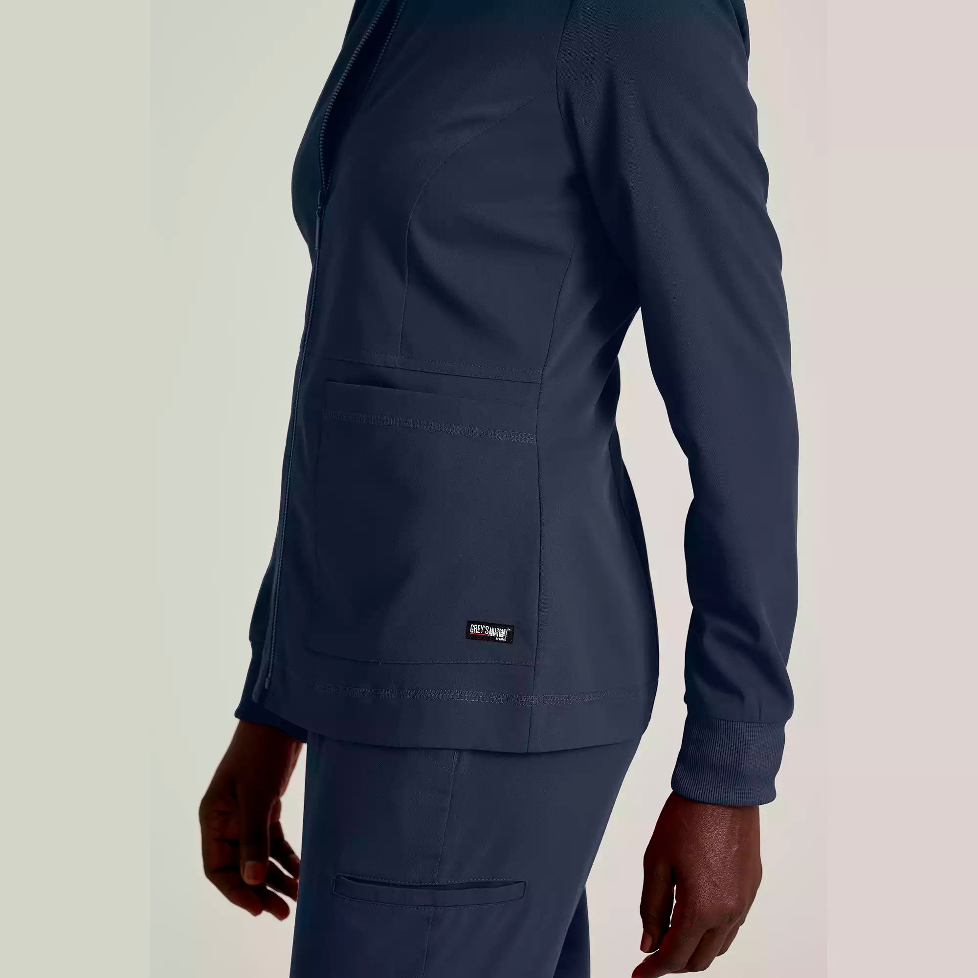 Grey's Anatomy Spandex Stretch Millie Jacket-3 Pocket Zip Jacket | GRSW017