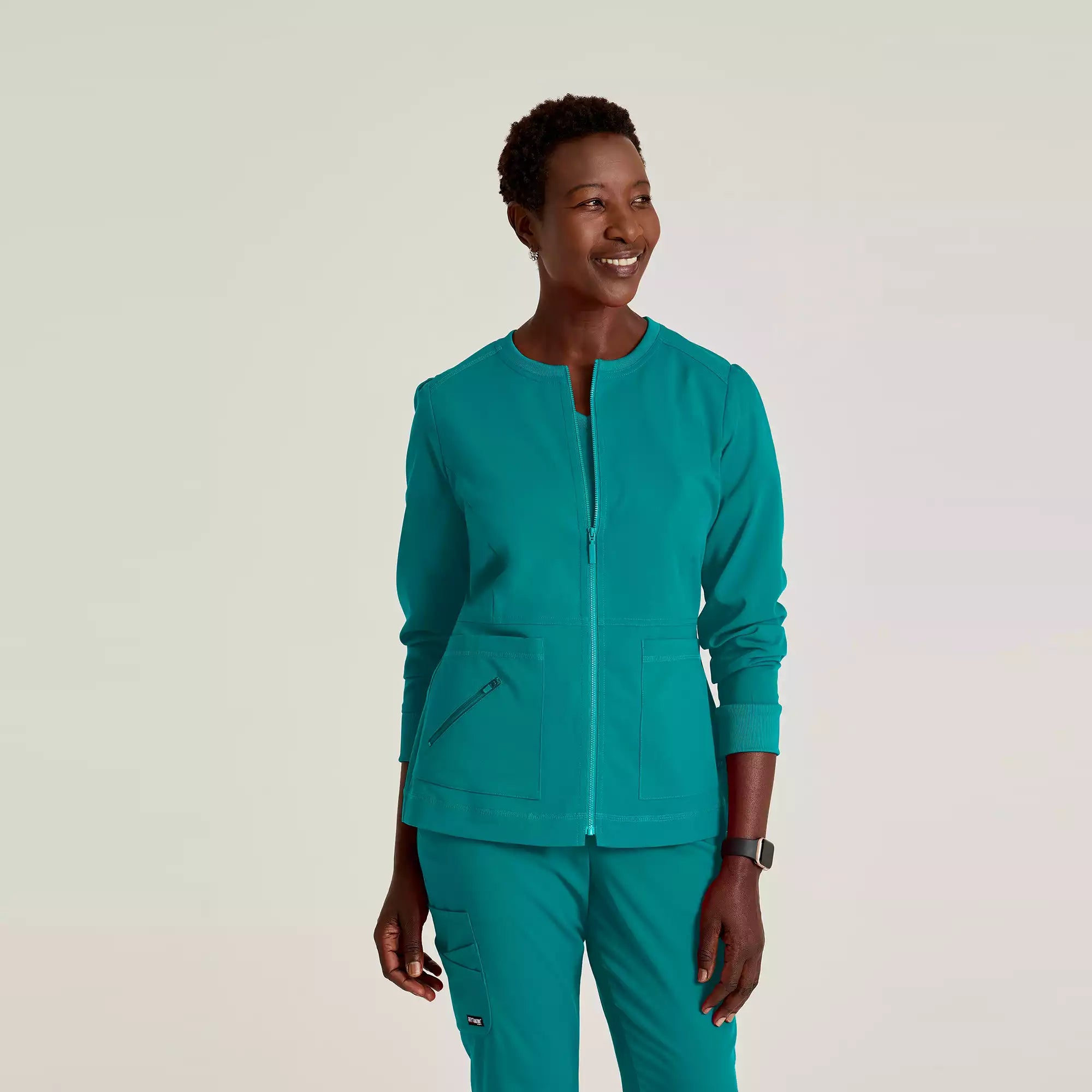 Grey's Anatomy Spandex Stretch Millie Jacket-3 Pocket Zip Jacket | GRSW017