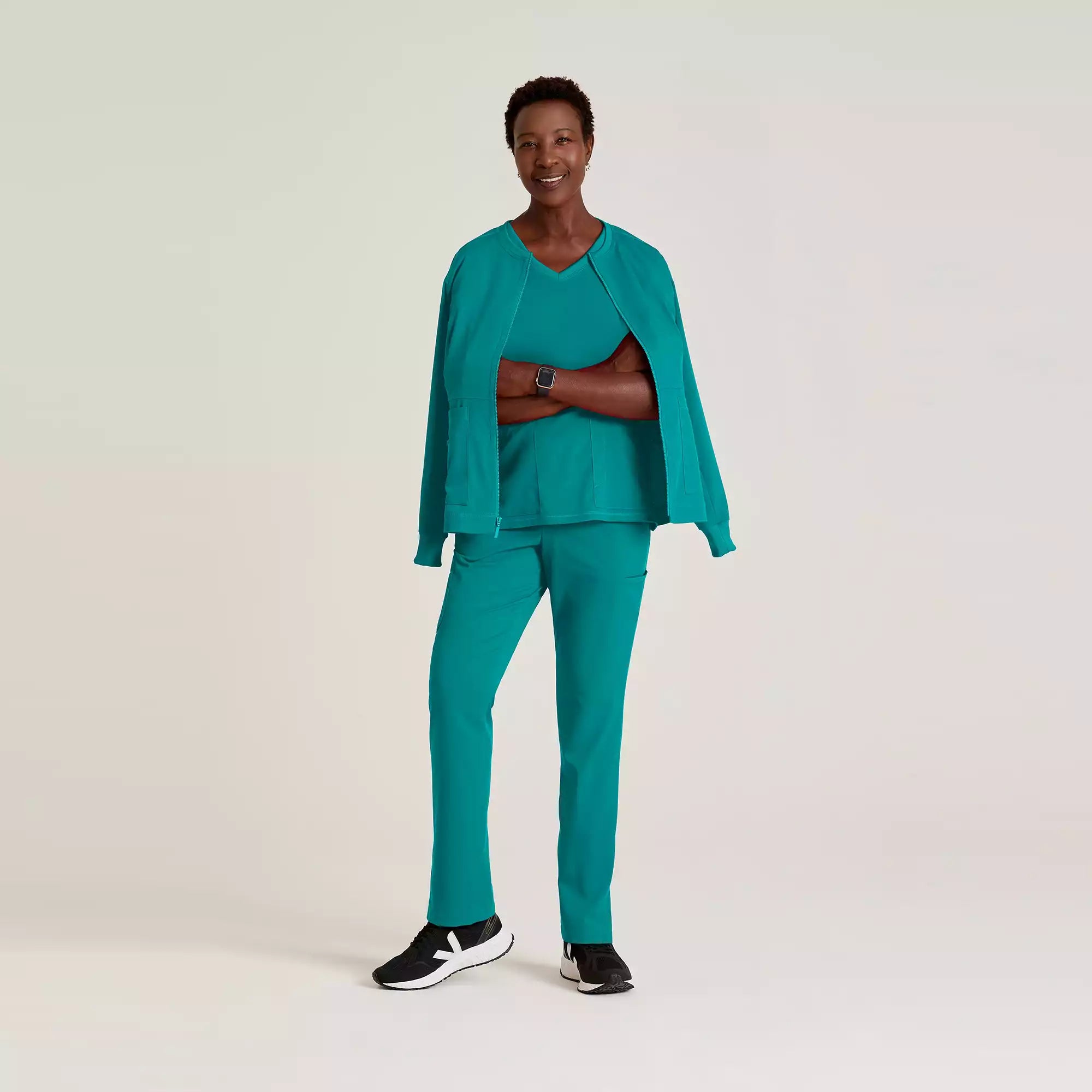 Grey's Anatomy Spandex Stretch Millie Jacket-3 Pocket Zip Jacket | GRSW017