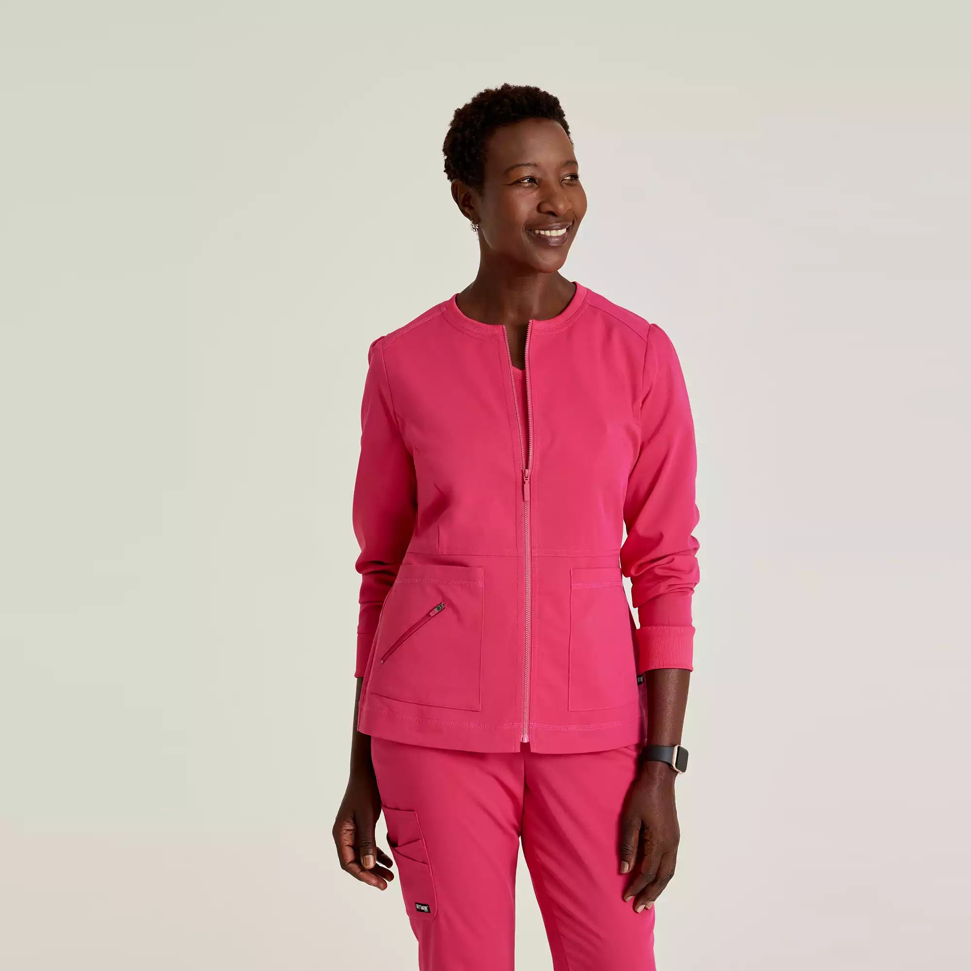 Grey's Anatomy Spandex Stretch Millie Jacket-3 Pocket Zip Jacket | GRSW017