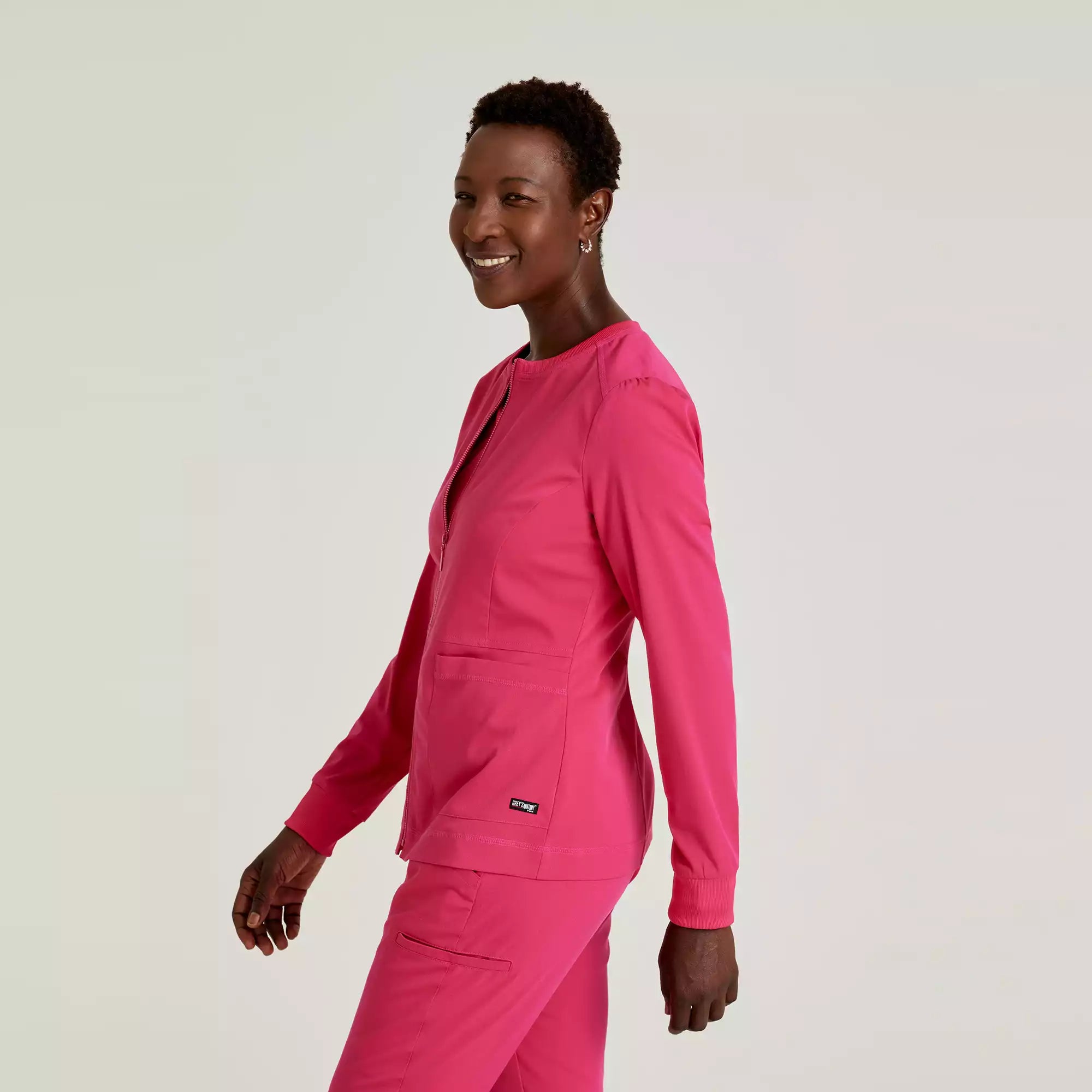 Grey's Anatomy Spandex Stretch Millie Jacket-3 Pocket Zip Jacket | GRSW017