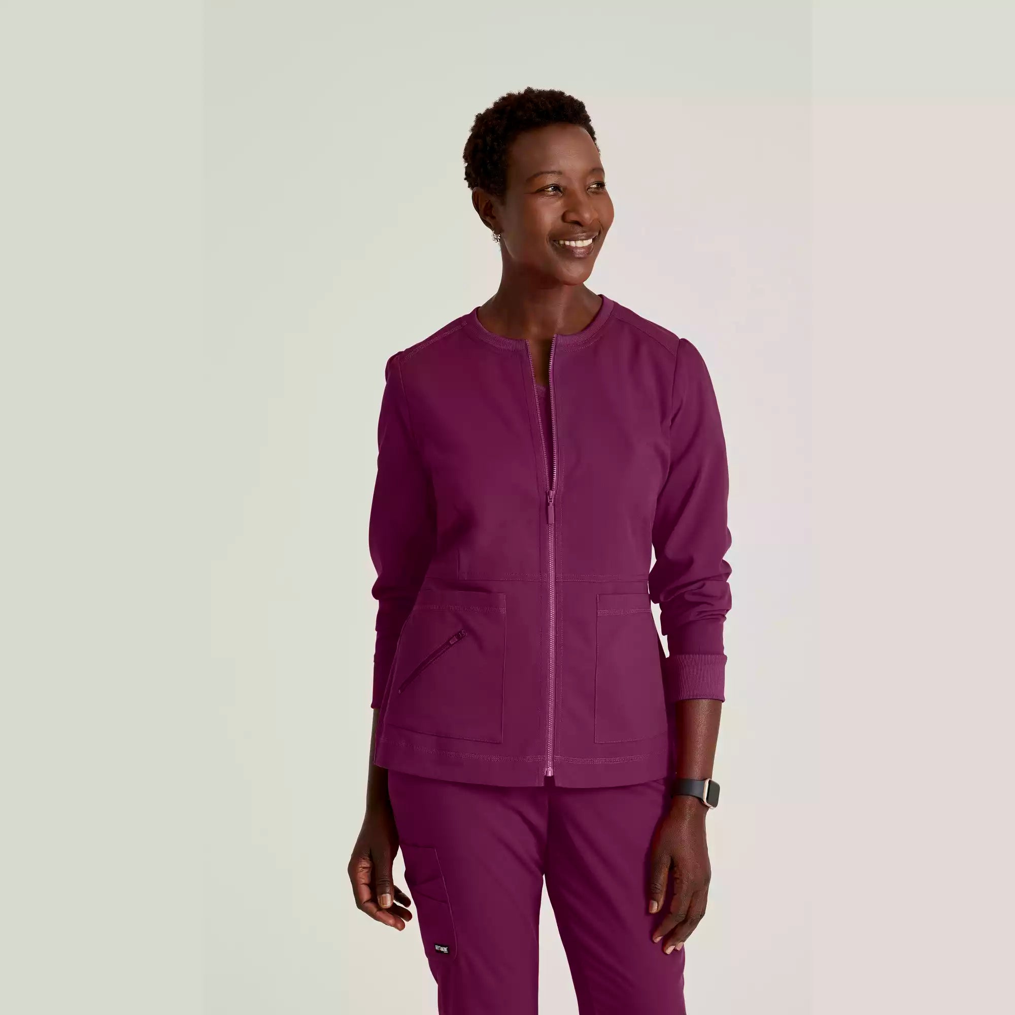 Grey's Anatomy Spandex Stretch Millie Jacket-3 Pocket Zip Jacket | GRSW017