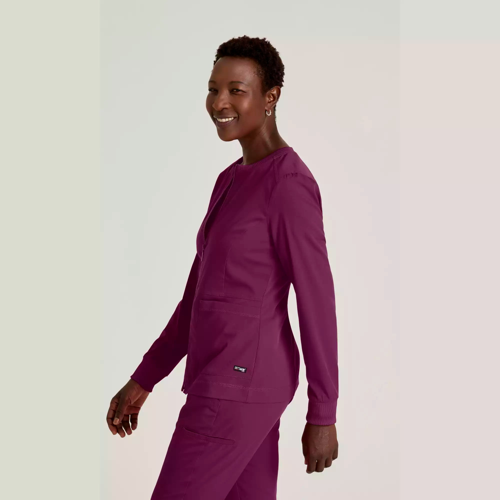 Grey's Anatomy Spandex Stretch Millie Jacket-3 Pocket Zip Jacket | GRSW017