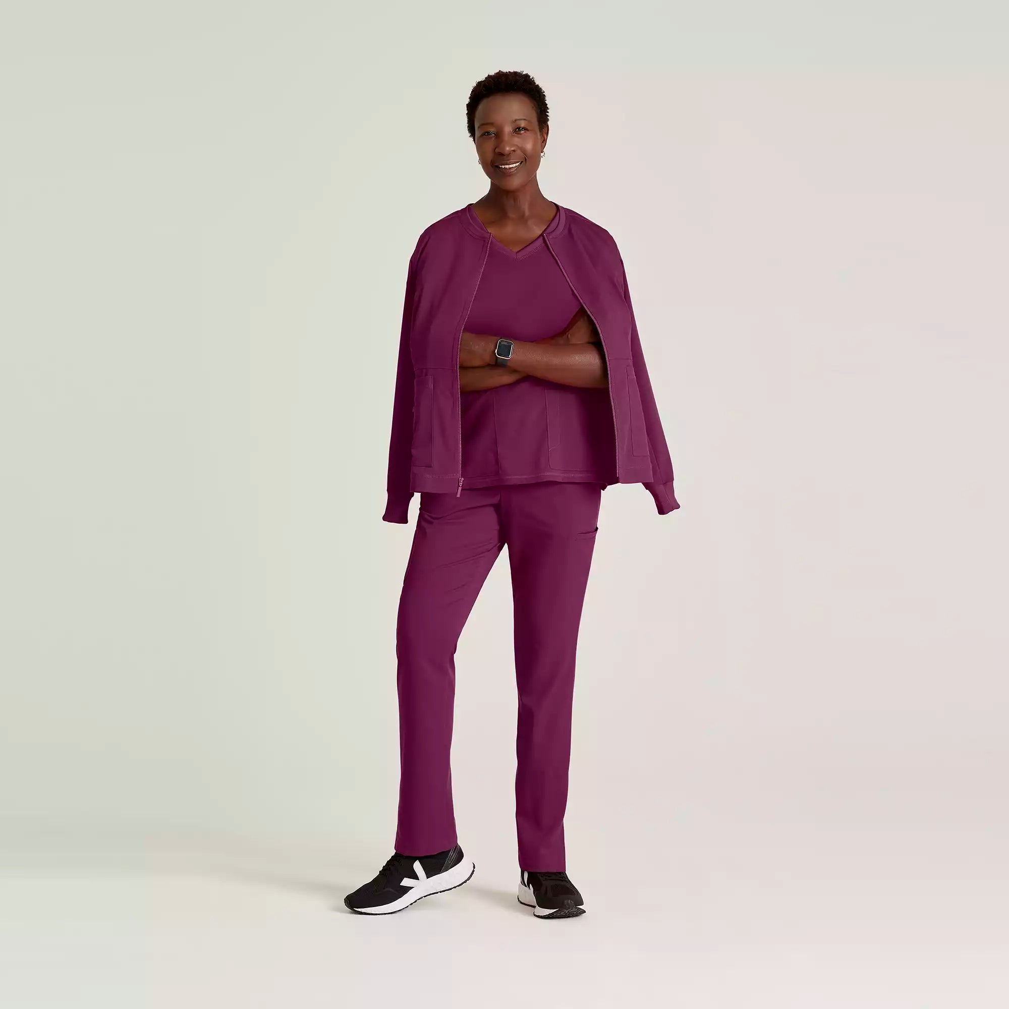 Grey's Anatomy Spandex Stretch Millie Jacket-3 Pocket Zip Jacket | GRSW017