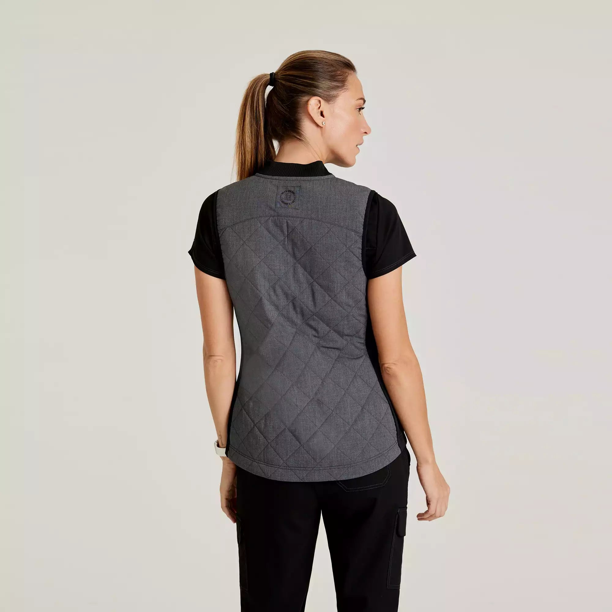 Grey's Anatomy Spandex Stretch Women's 2 Pocket Two-Toned Quilted Vest | GRSV845