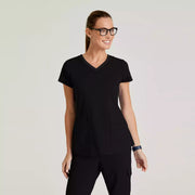 Grey's Anatomy Spandex Stretch Women's 4 Pocket Two-Toned V-neck Top | GRST194