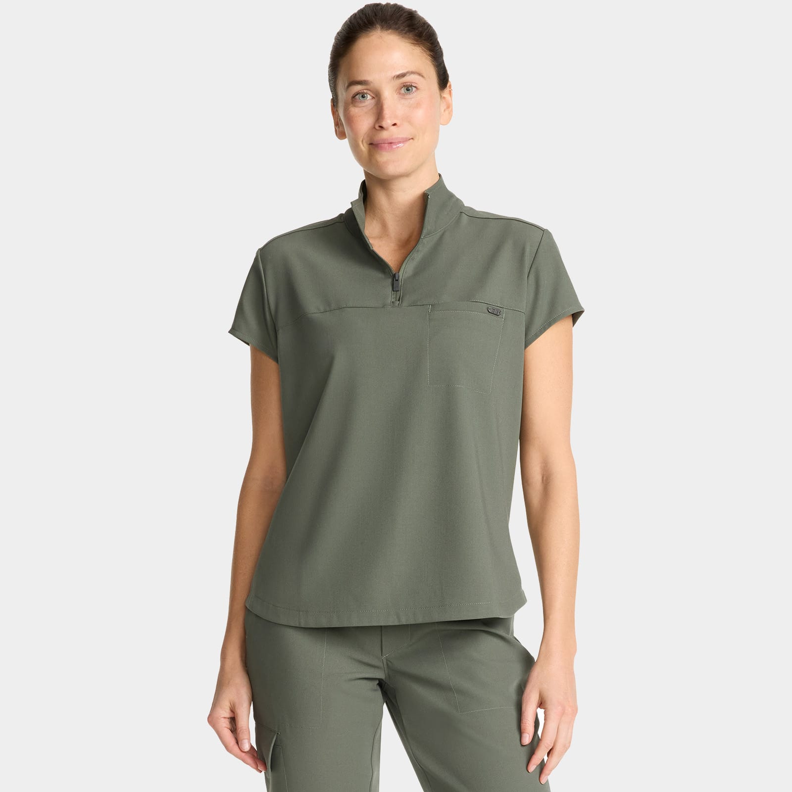 Bella Quarter Zip Scrub Top | HH752