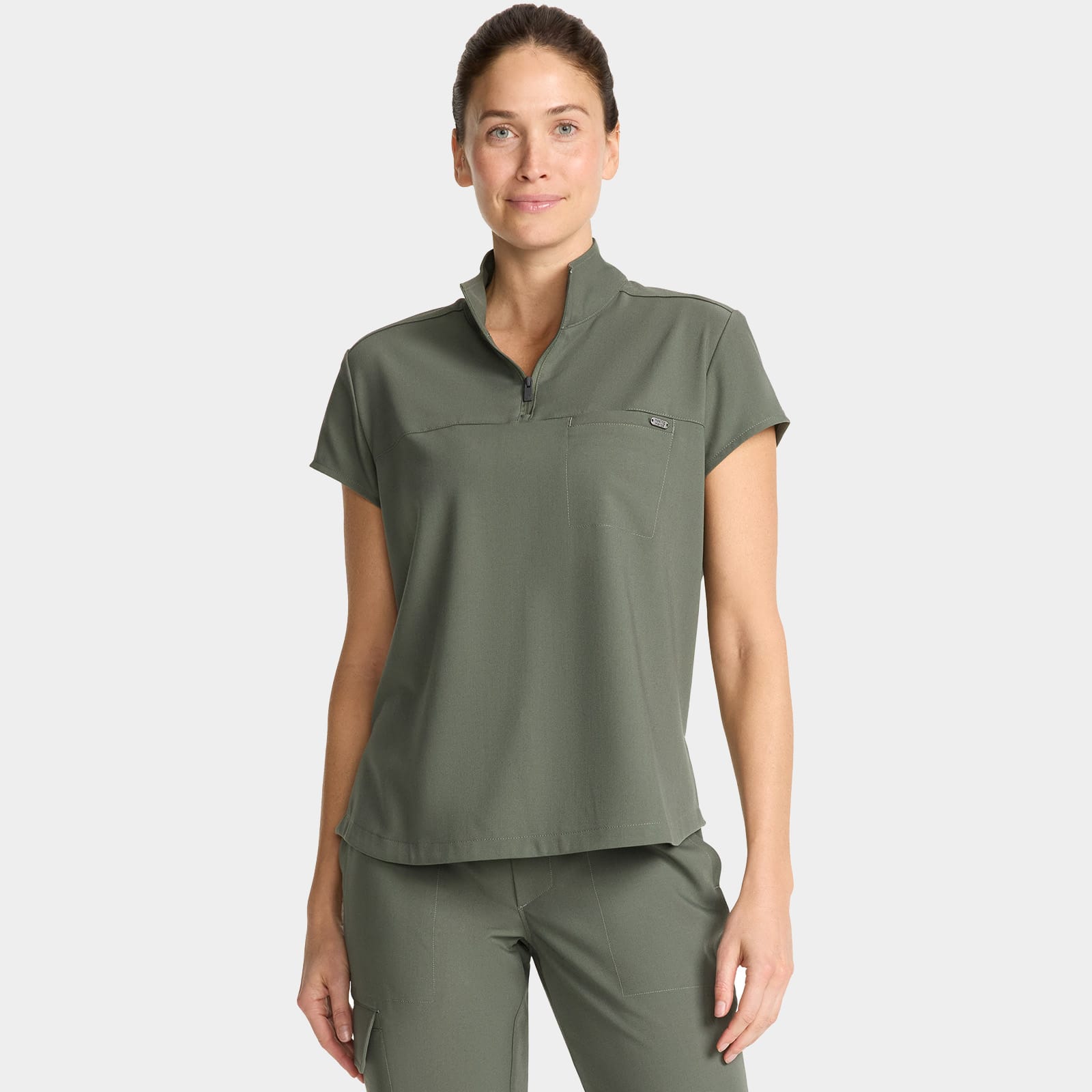 Bella Quarter Zip Scrub Top | HH752