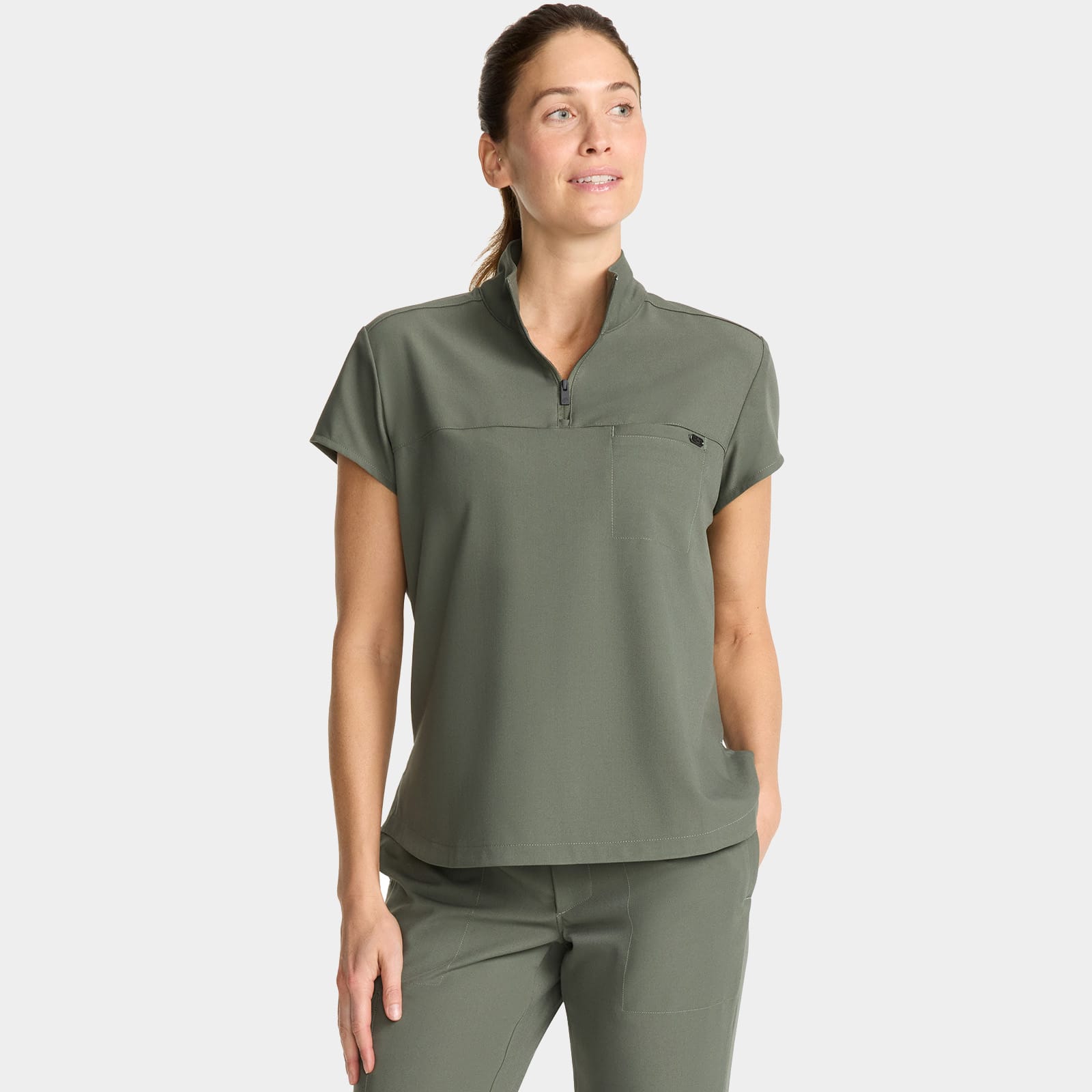 Bella Quarter Zip Scrub Top | HH752