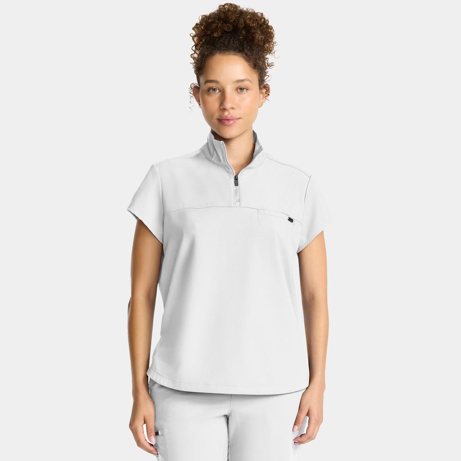 Bella Quarter Zip Scrub Top