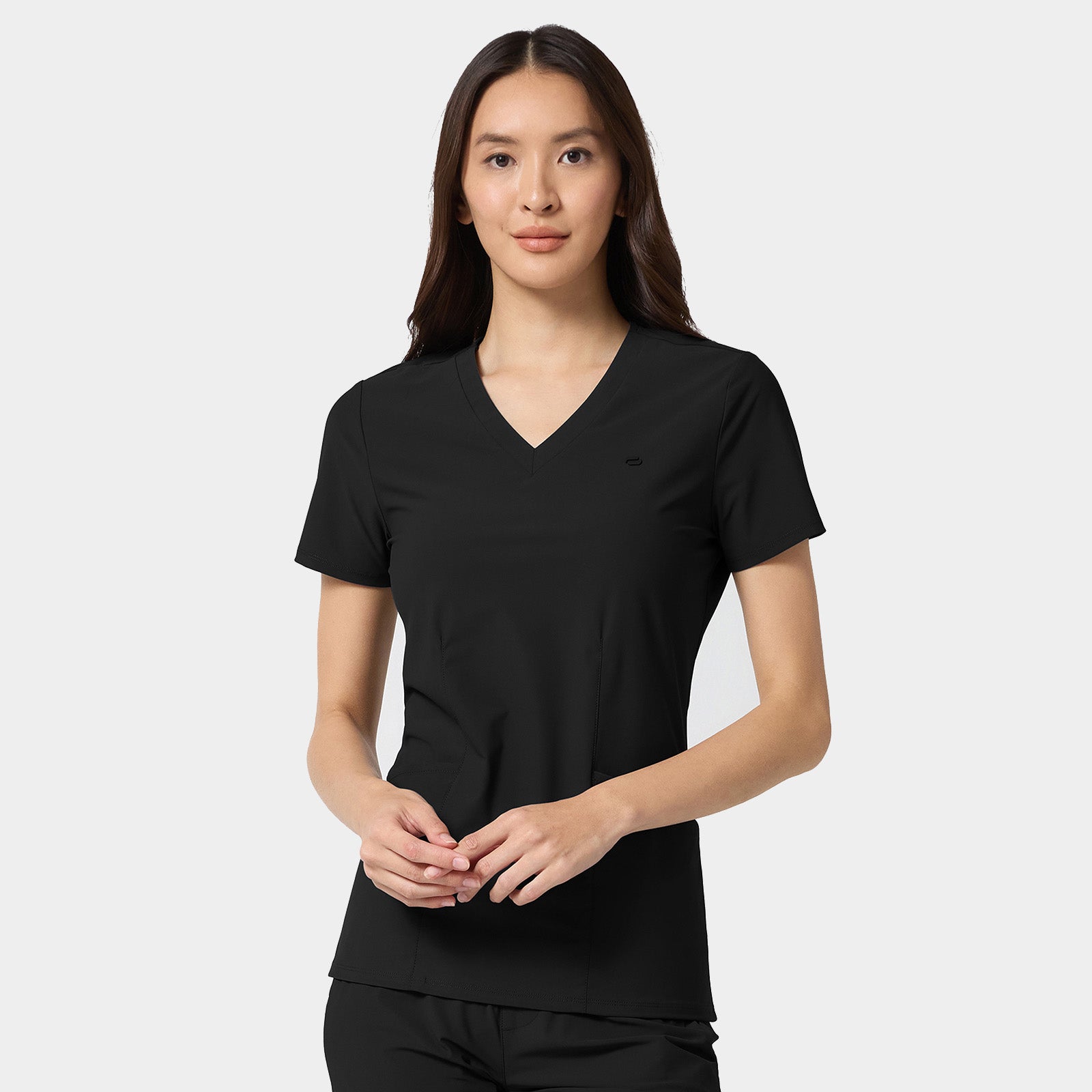 Women's 2-Pocket Shaped V-Neck Top | IN647A