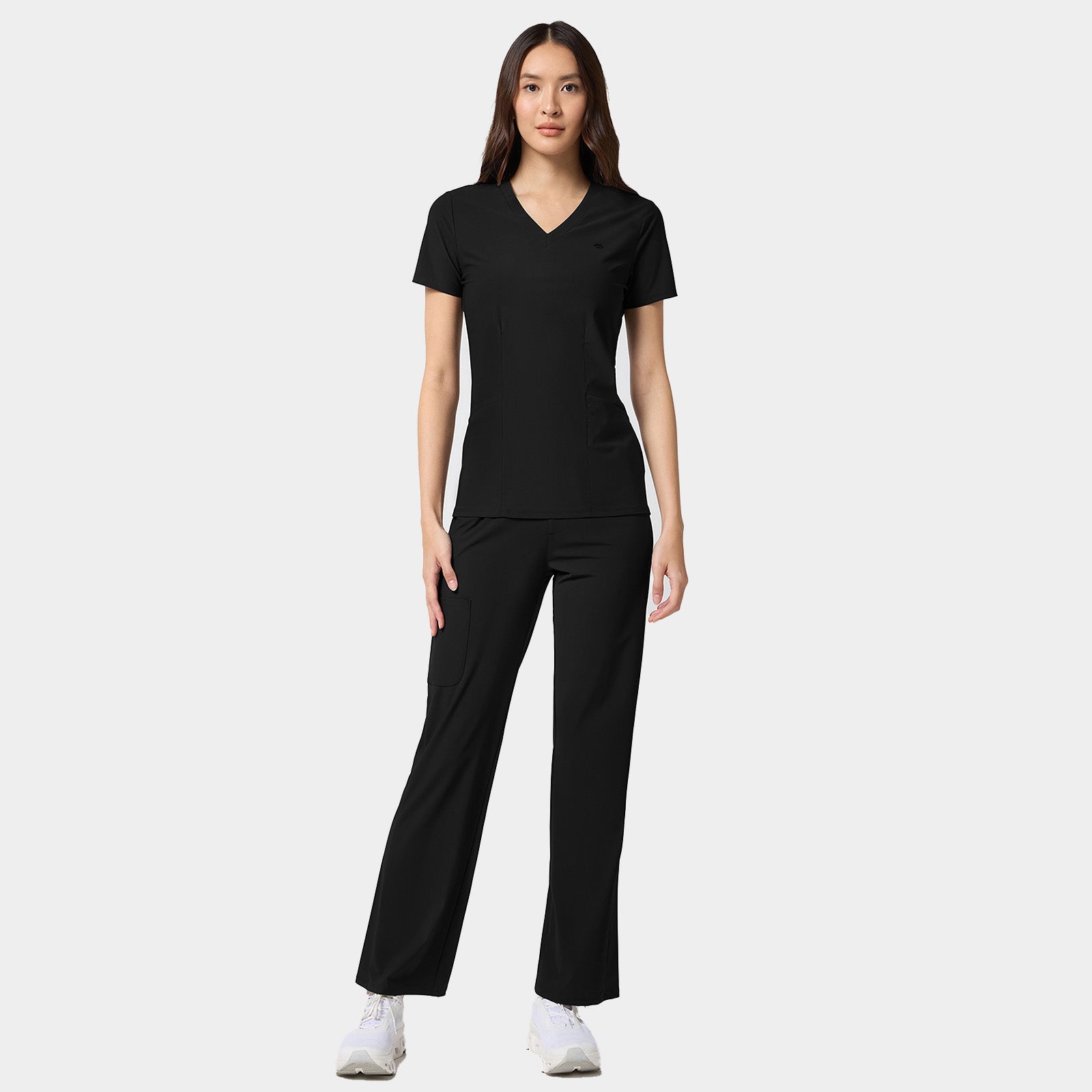 Women's 2-Pocket Shaped V-Neck Top | IN647A