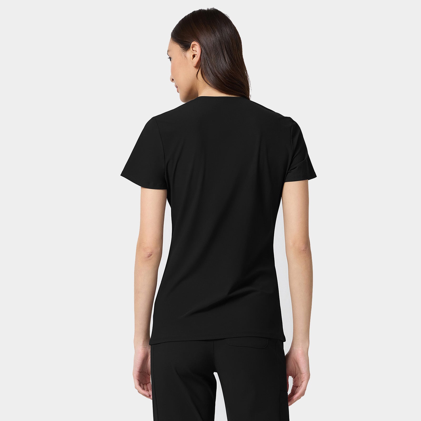 Women's 2-Pocket Shaped V-Neck Top | IN647A