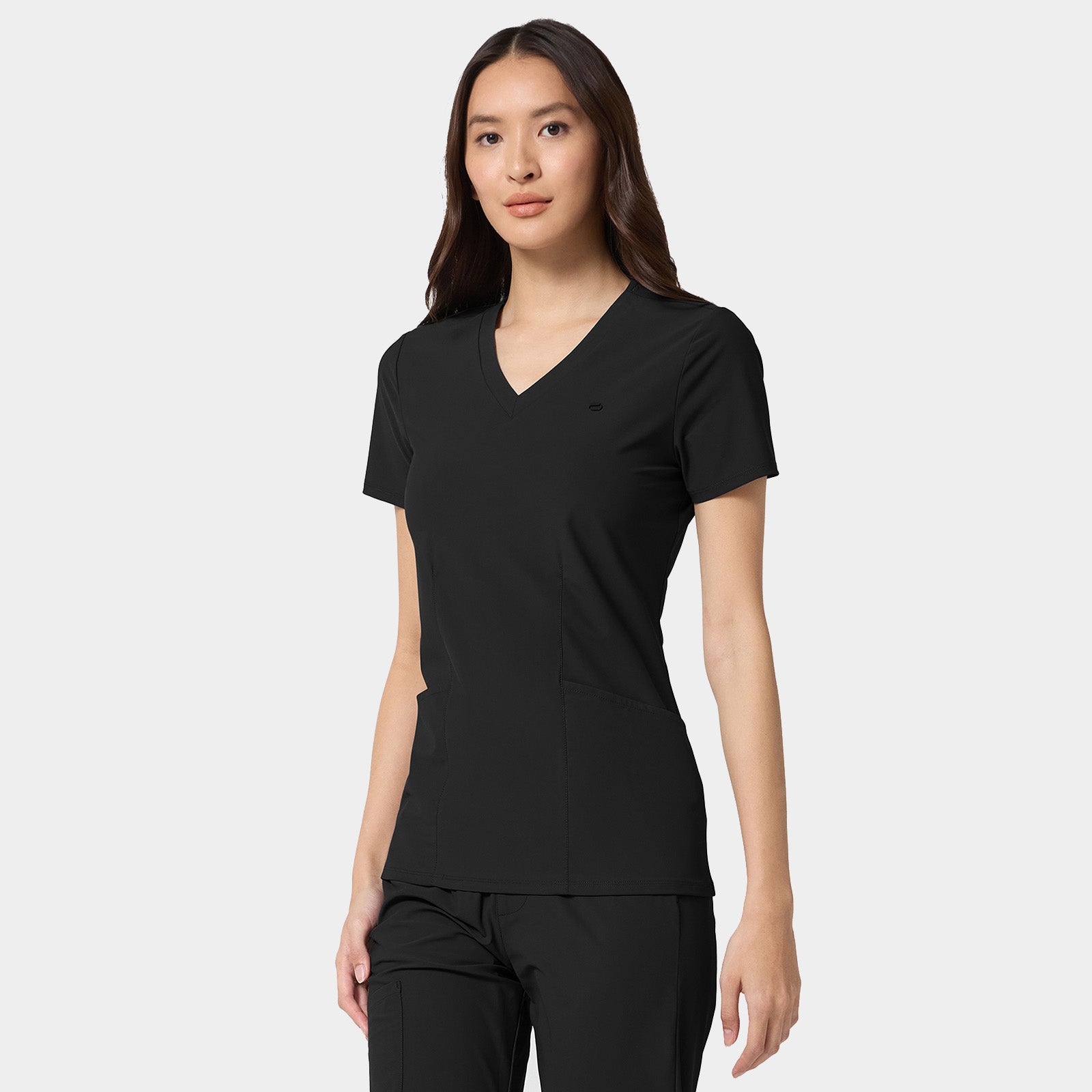 Women's 2-Pocket Shaped V-Neck Top | IN647A