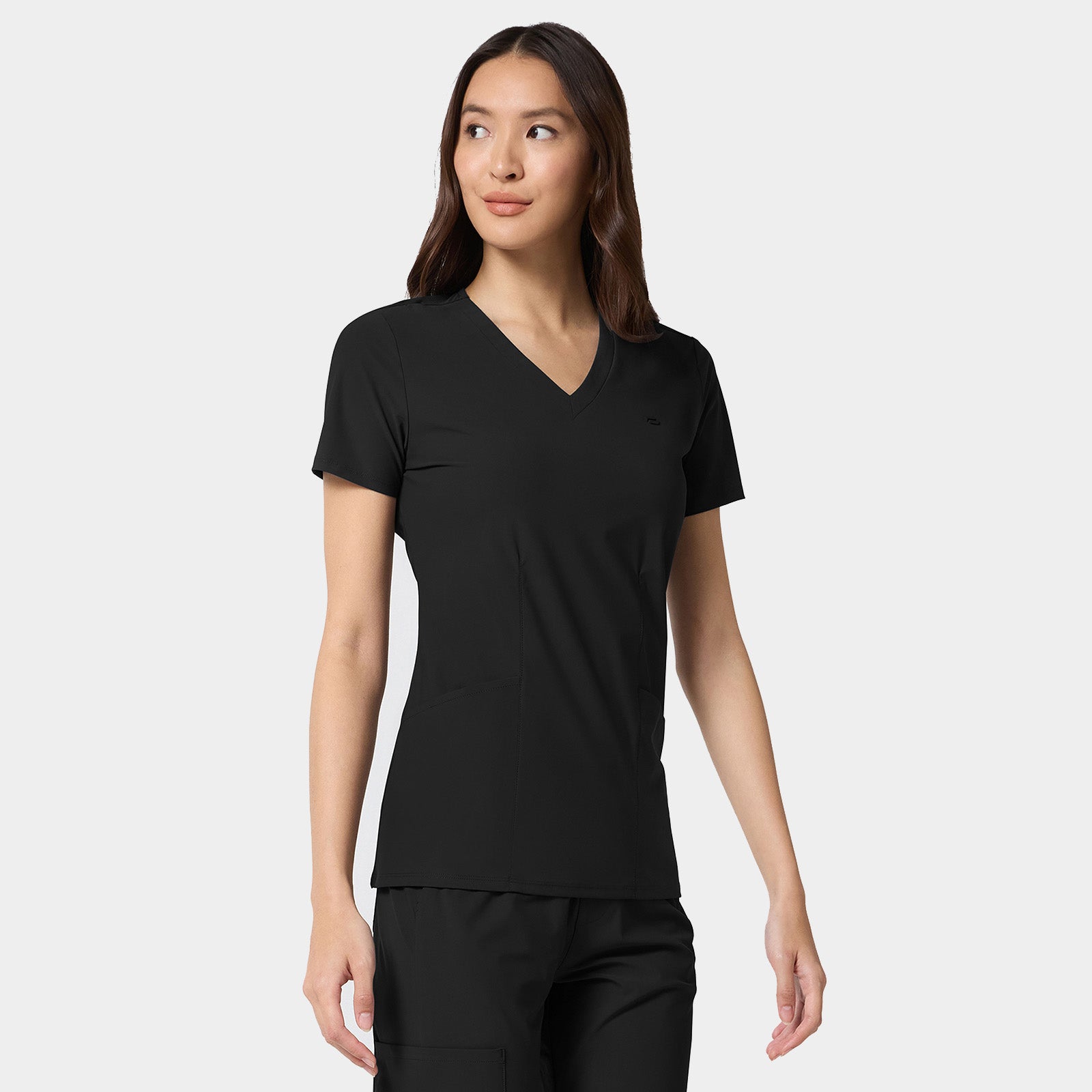 Women's 2-Pocket Shaped V-Neck Top | IN647A