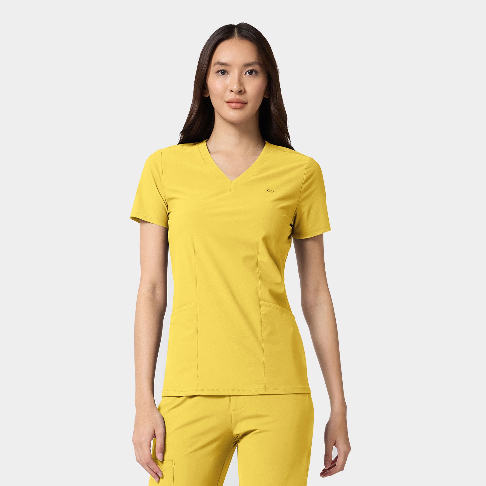 Women's 2-Pocket Shaped V-Neck Top | IN647A