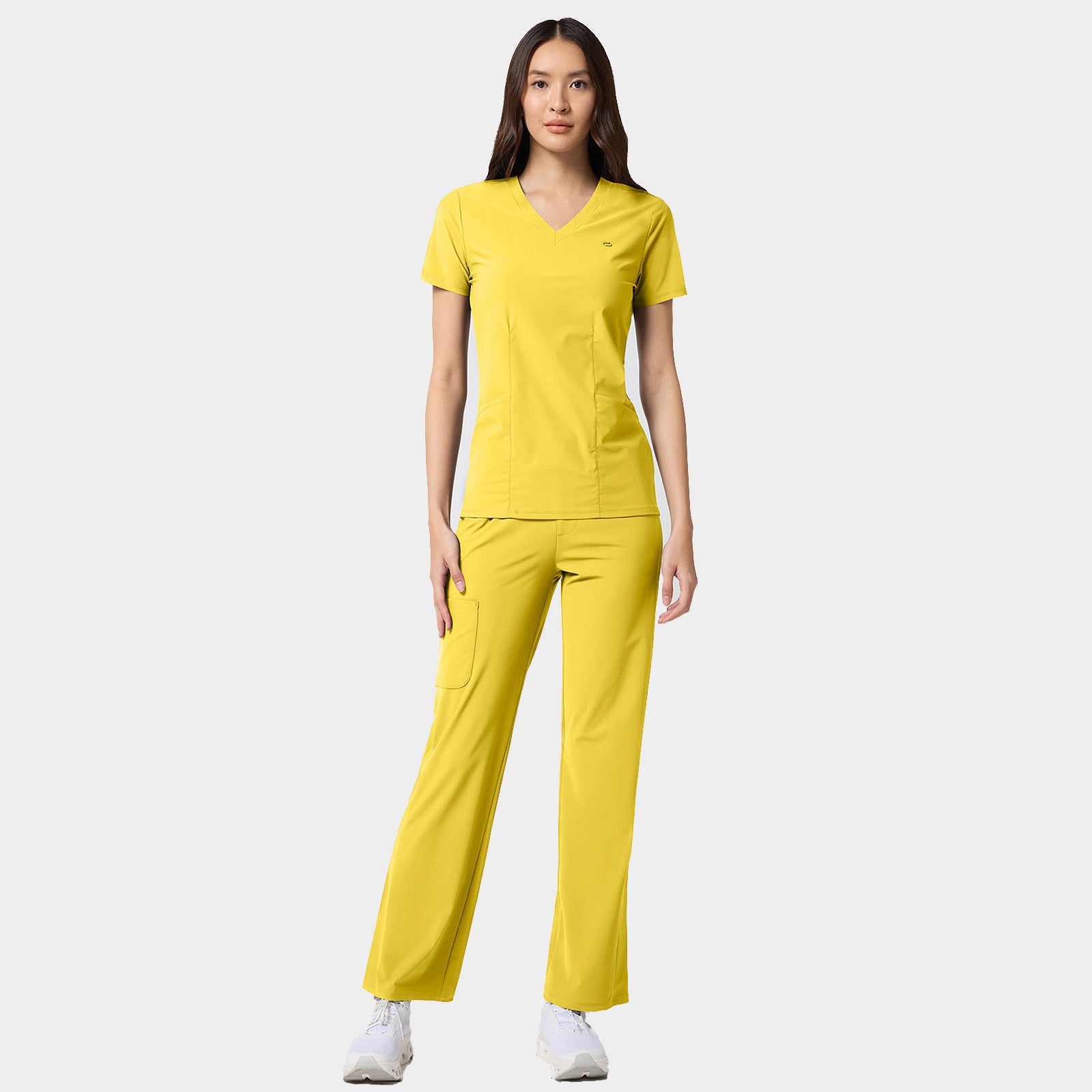 Women's 2-Pocket Shaped V-Neck Top | IN647A