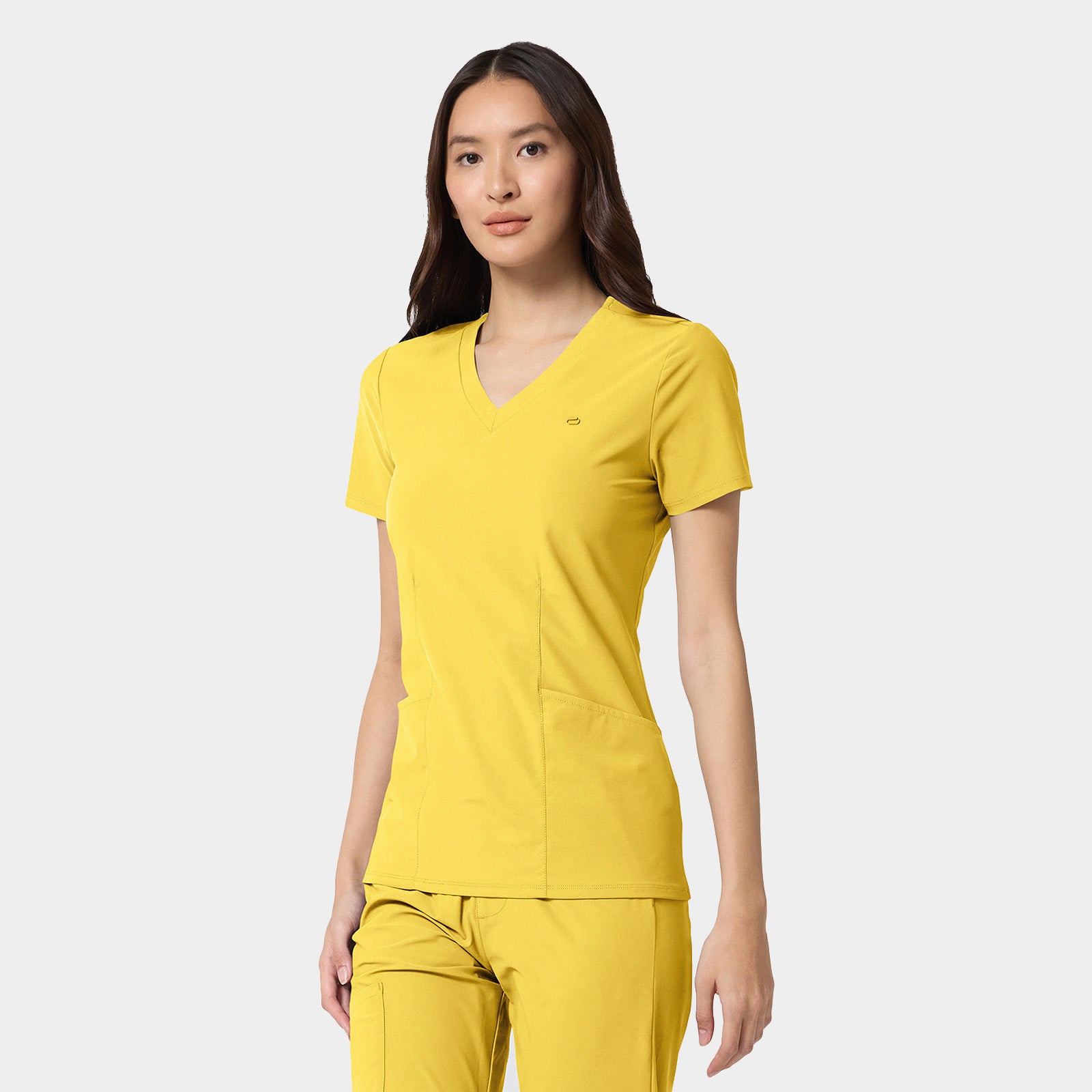 Women's 2-Pocket Shaped V-Neck Top | IN647A