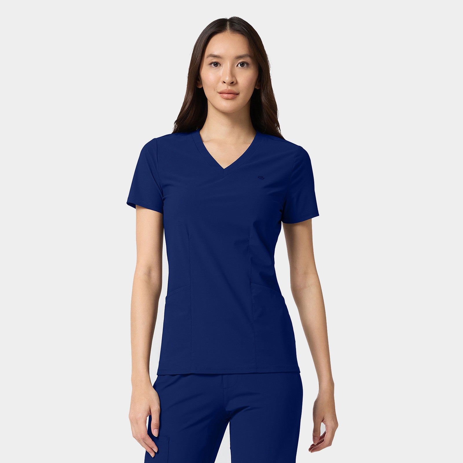 Women's 2-Pocket Shaped V-Neck Top | IN647A