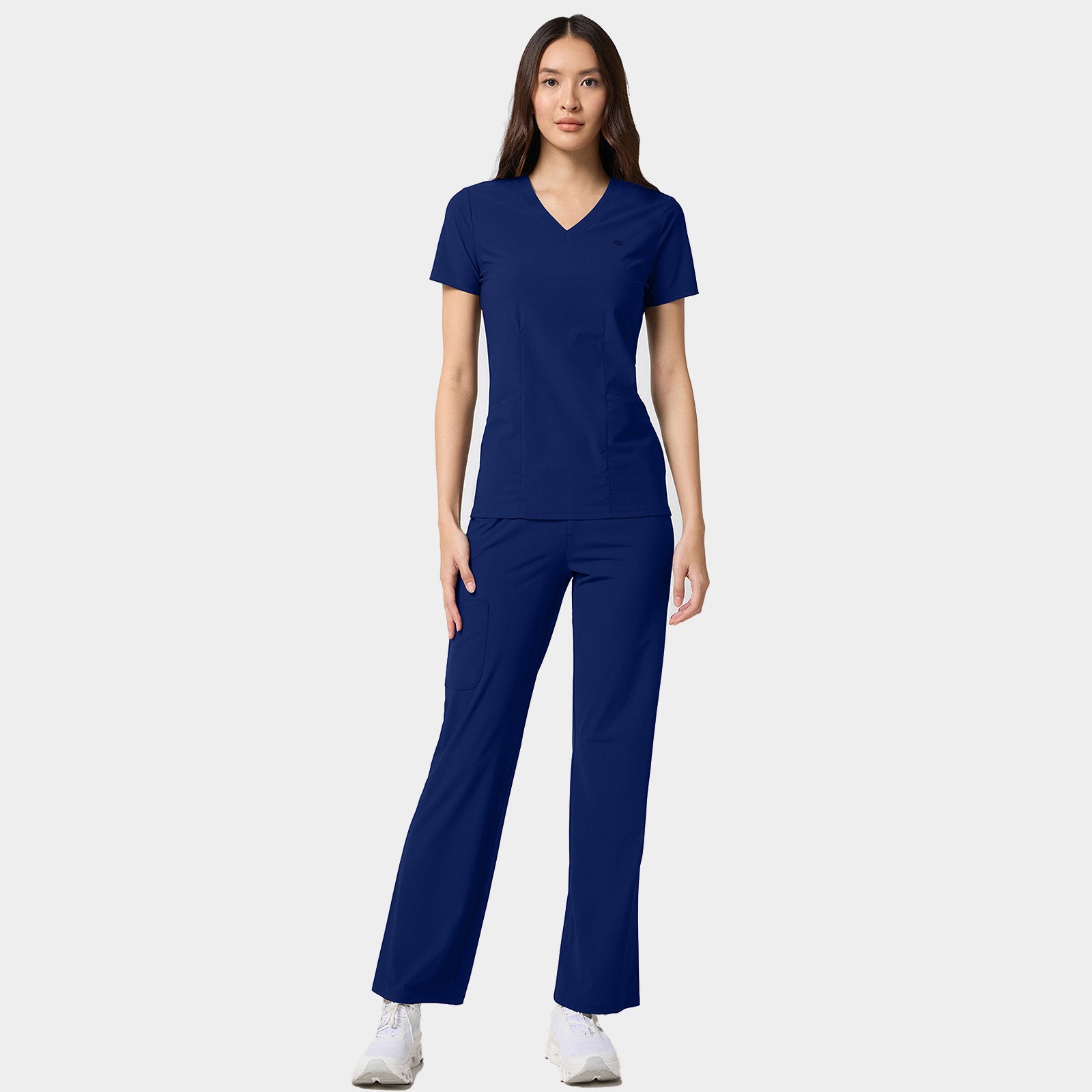 Women's 2-Pocket Shaped V-Neck Top | IN647A
