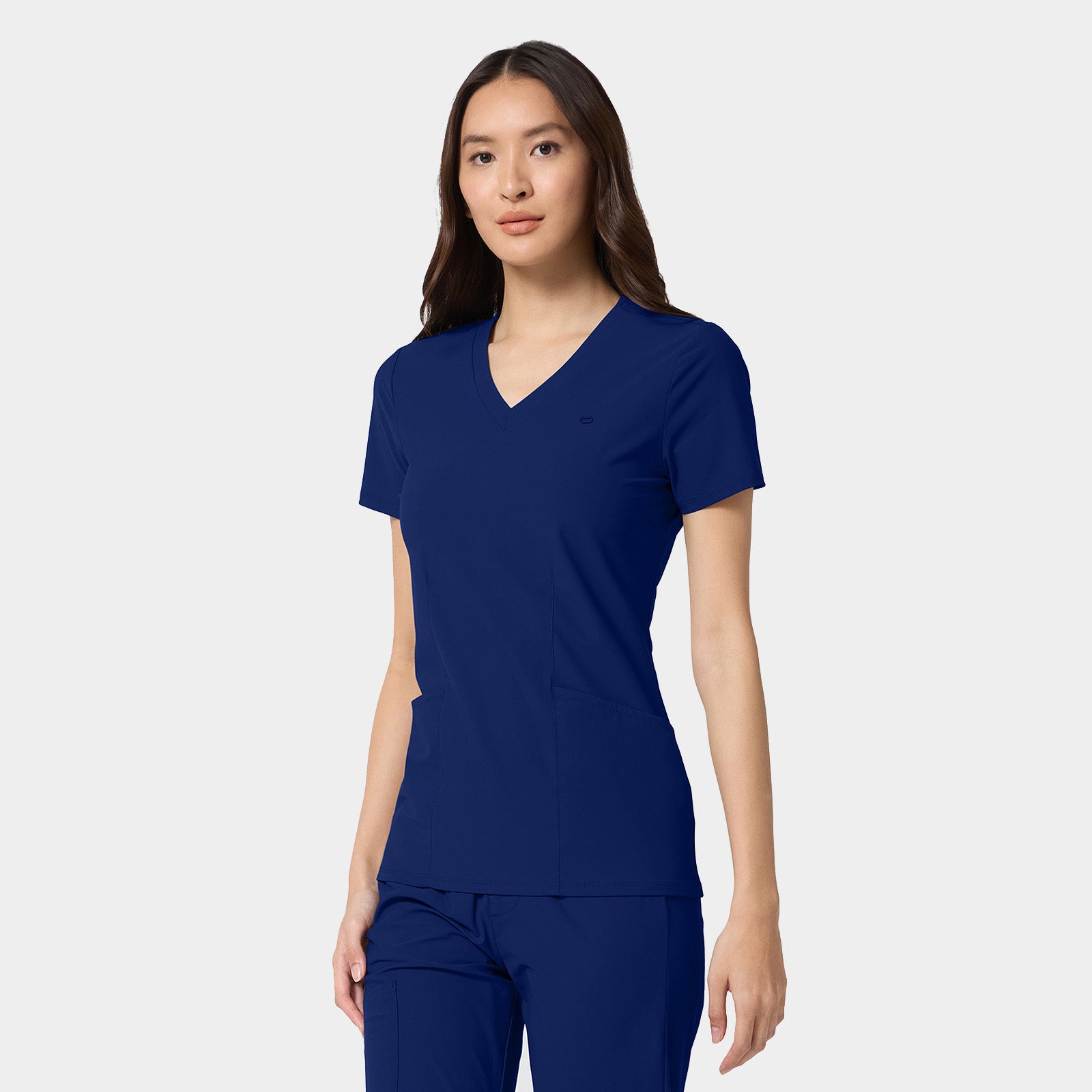 Women's 2-Pocket Shaped V-Neck Top | IN647A