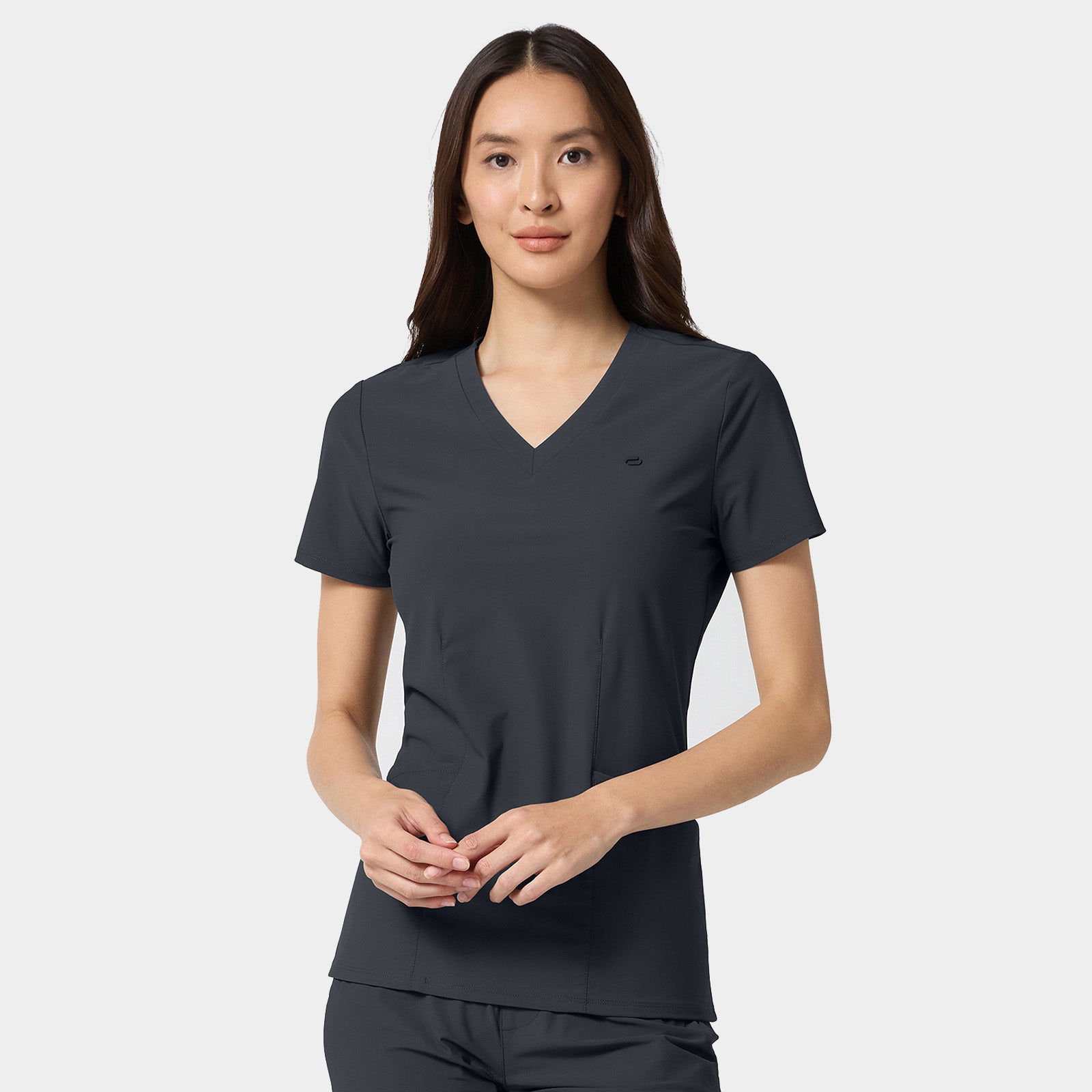 Women's 2-Pocket Shaped V-Neck Top | IN647A