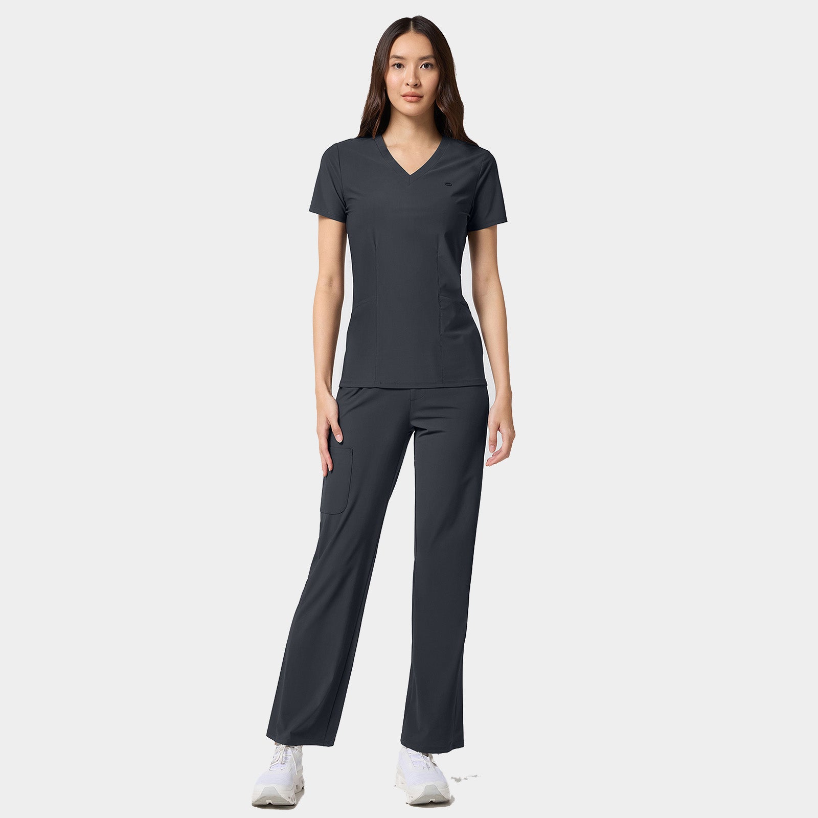 Women's 2-Pocket Shaped V-Neck Top | IN647A