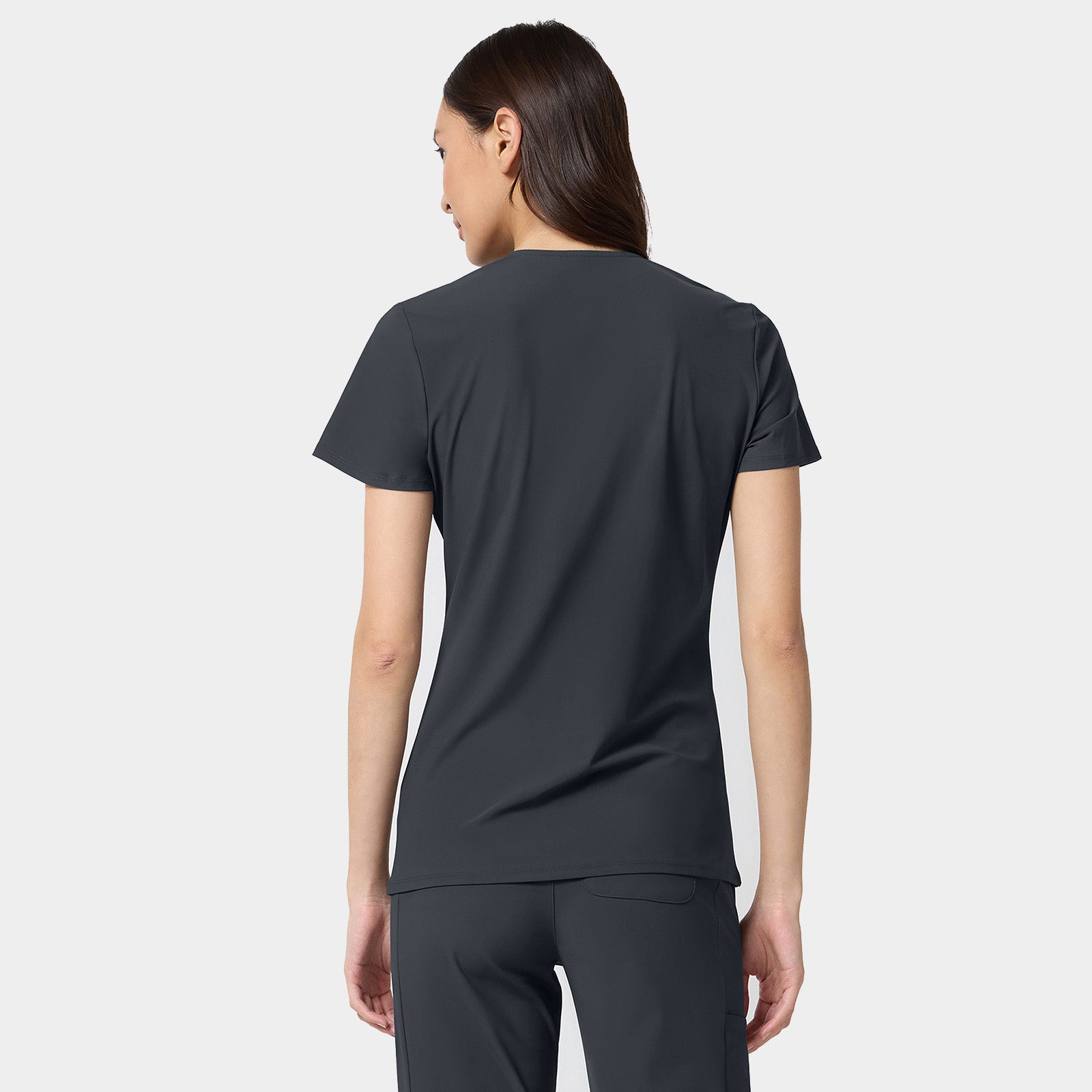 Women's 2-Pocket Shaped V-Neck Top | IN647A