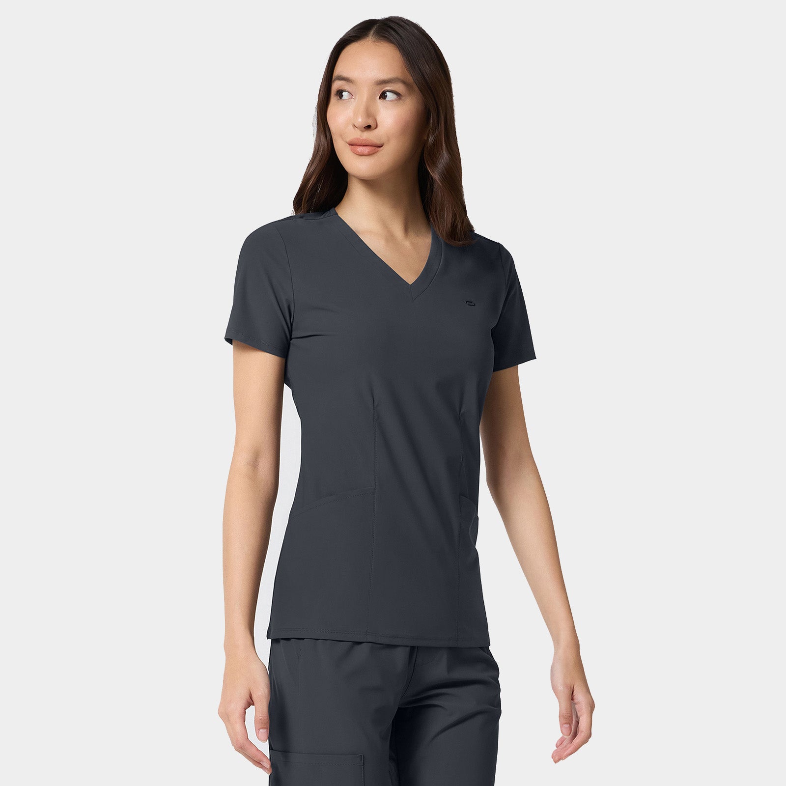 Women's 2-Pocket Shaped V-Neck Top | IN647A