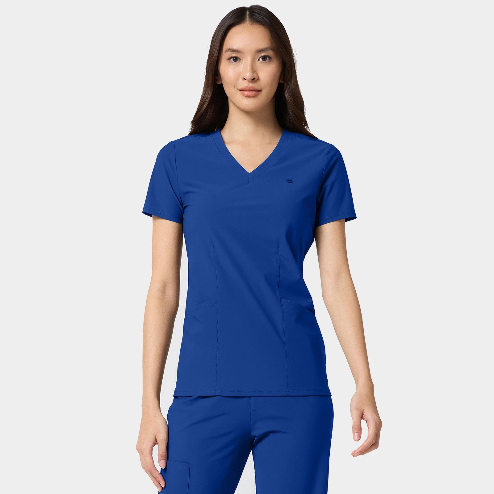 Women's 2-Pocket Shaped V-Neck Top | IN647A