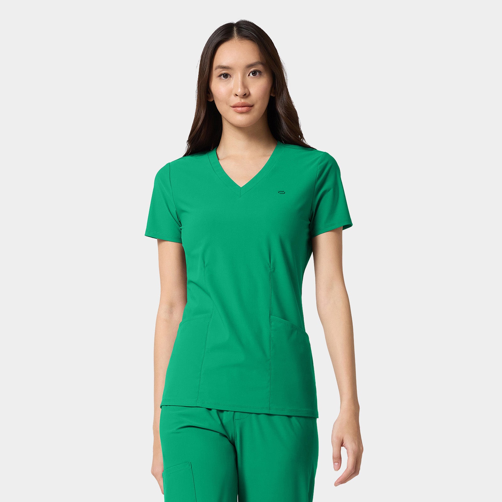 Women's 2-Pocket Shaped V-Neck Top | IN647A