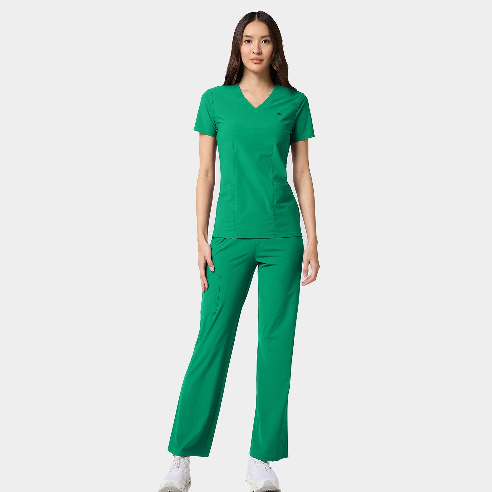 Women's 2-Pocket Shaped V-Neck Top | IN647A