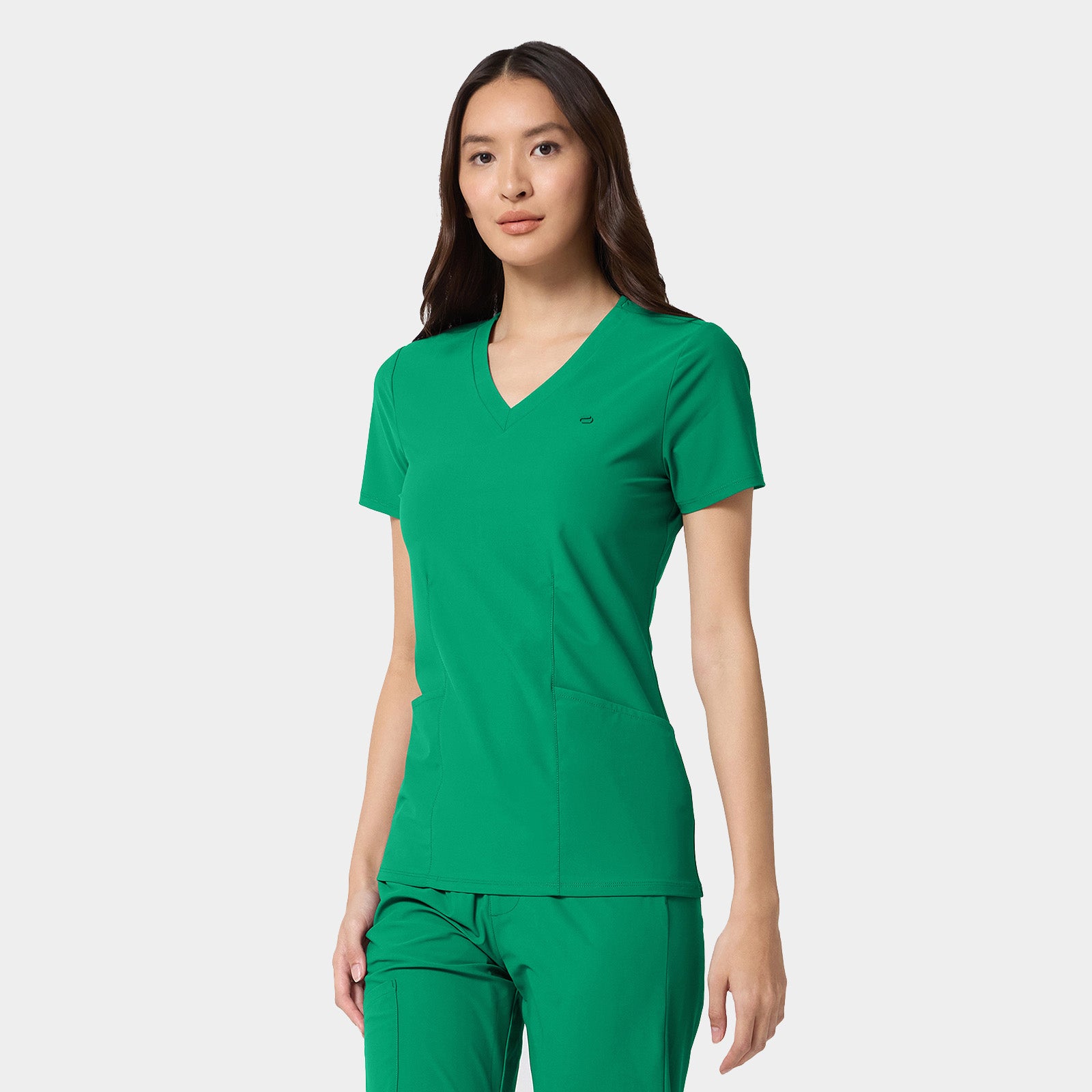 Women's 2-Pocket Shaped V-Neck Top | IN647A