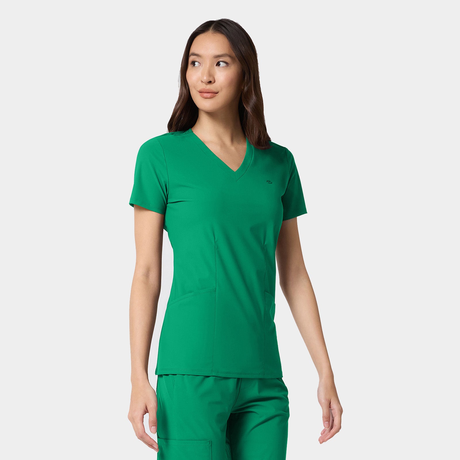 Women's 2-Pocket Shaped V-Neck Top | IN647A