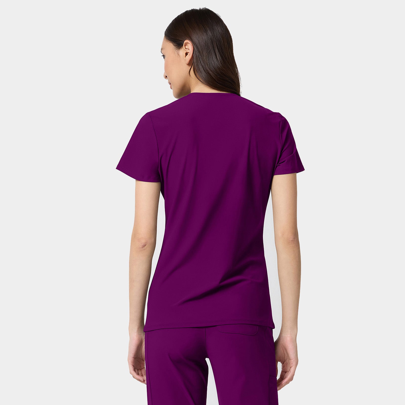 Women's 2-Pocket Shaped V-Neck Top | IN647A